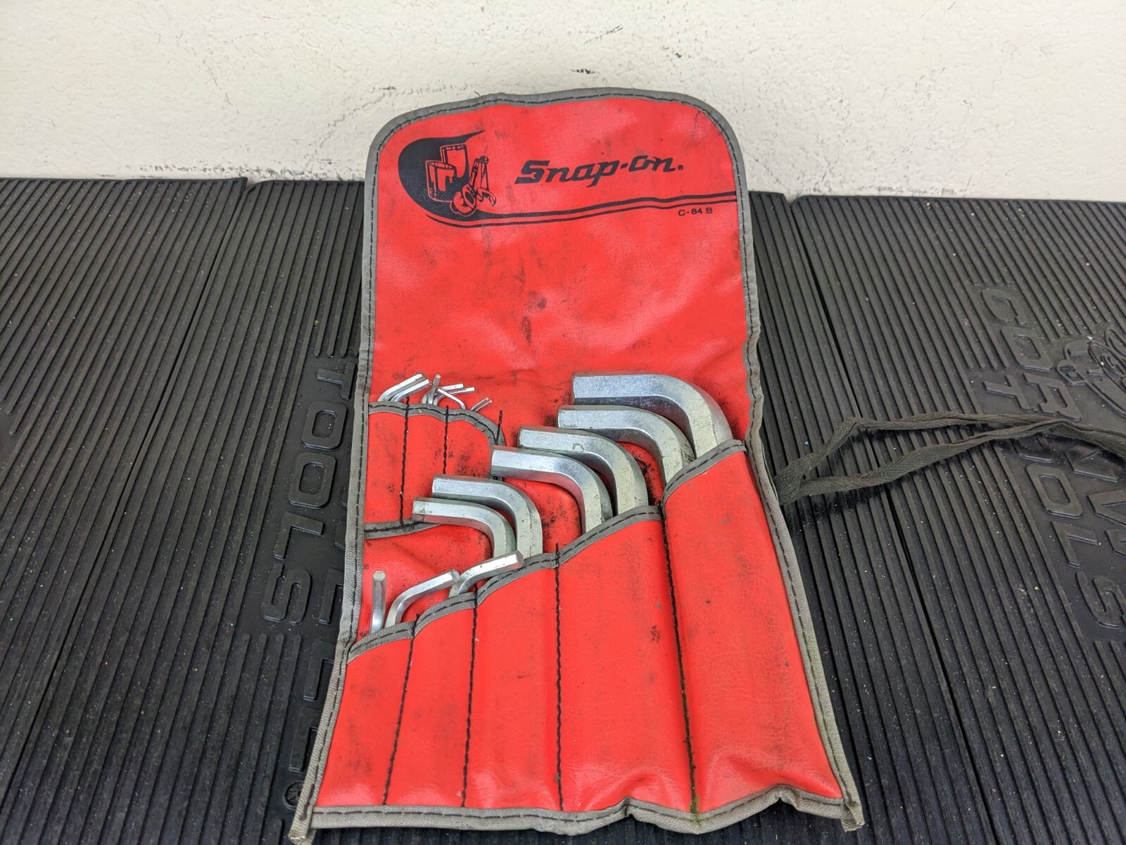 #bh832 Snap-on 18 pc SAE L-Shaped Hex Wrench Set .028-3/4″ AW1020DK