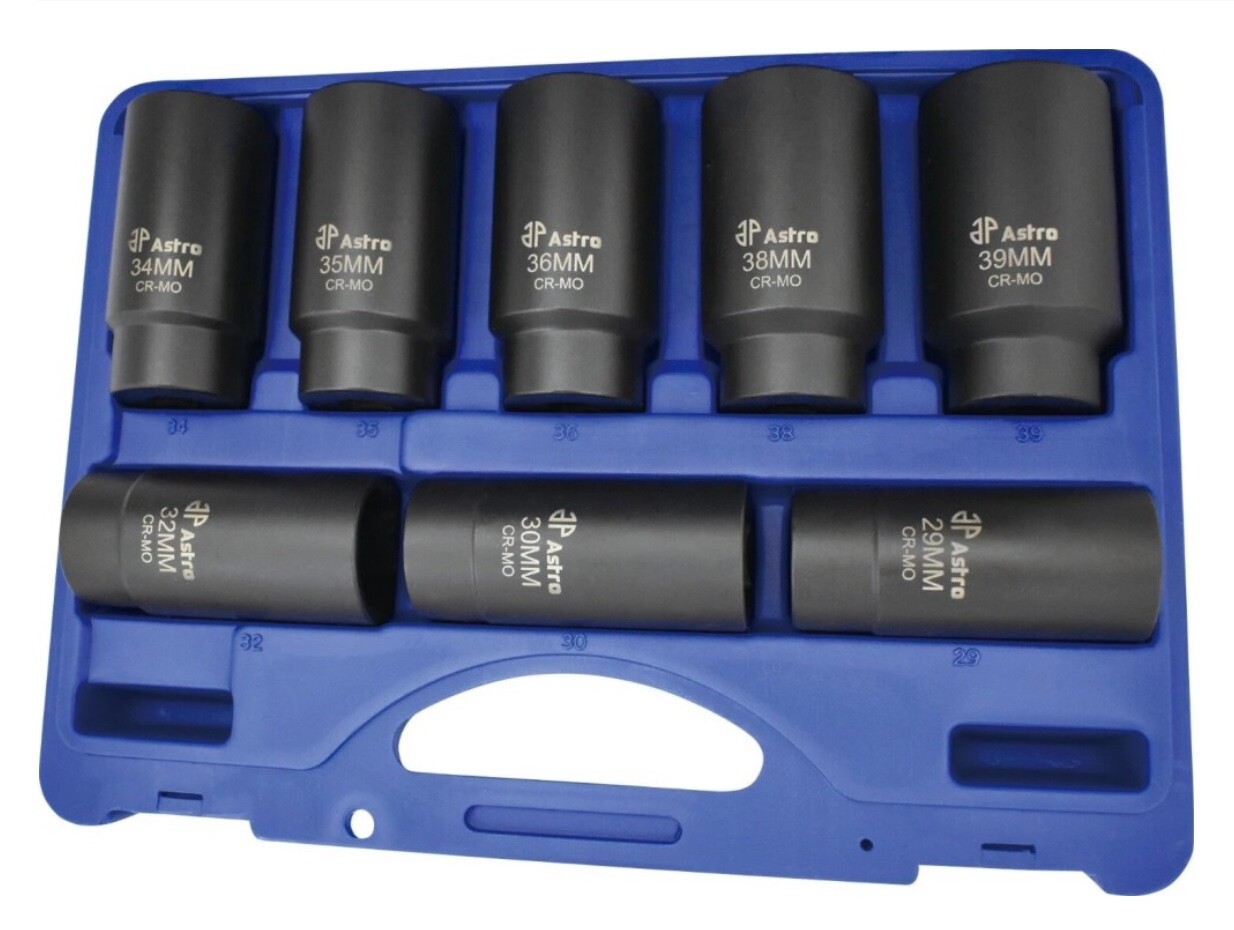 ASTRO PNEUMATICS #76688 – 6 POINT AXLE NUT SET 8 PEICES 1/2” DRIVE