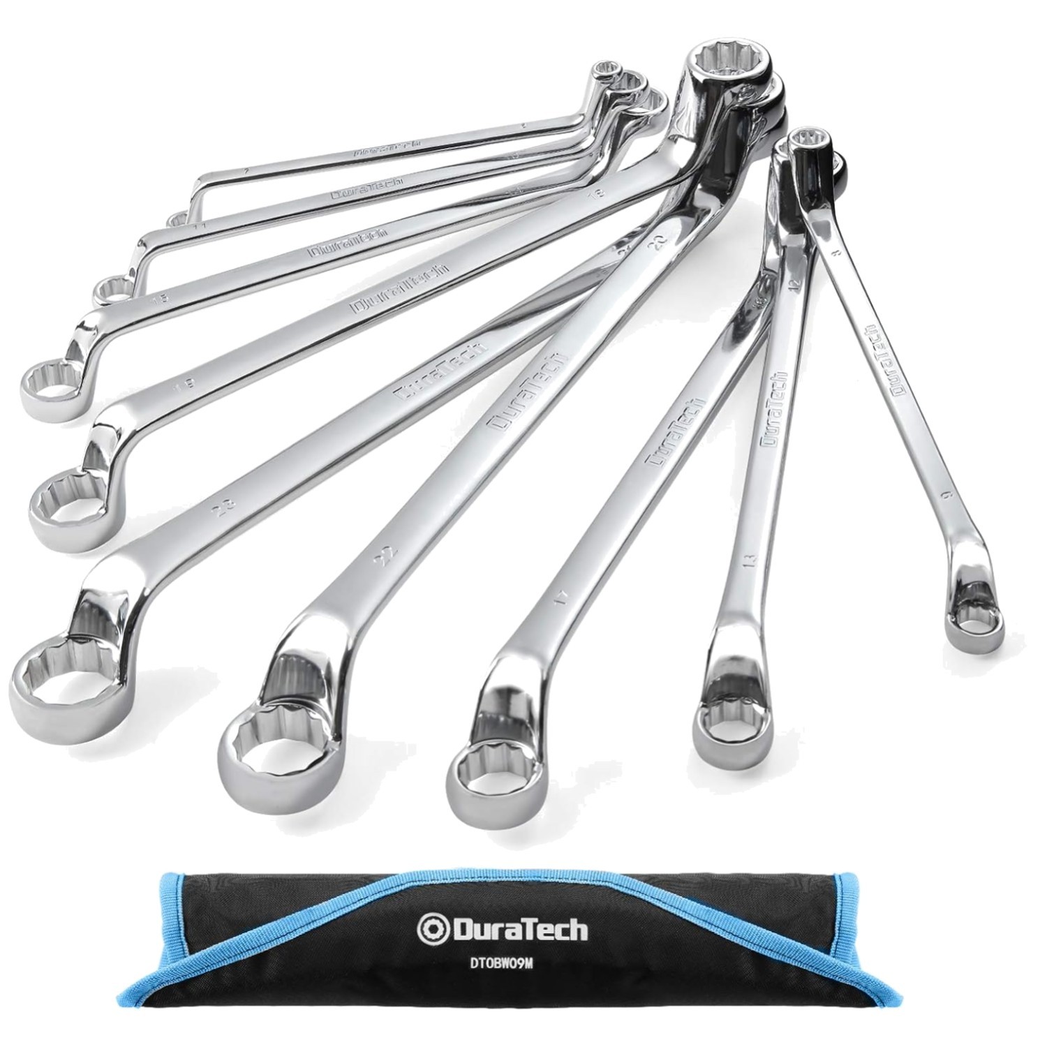 DURATECH 9-Piece Offset Box Wrench Set, Metric, CR-V Steel