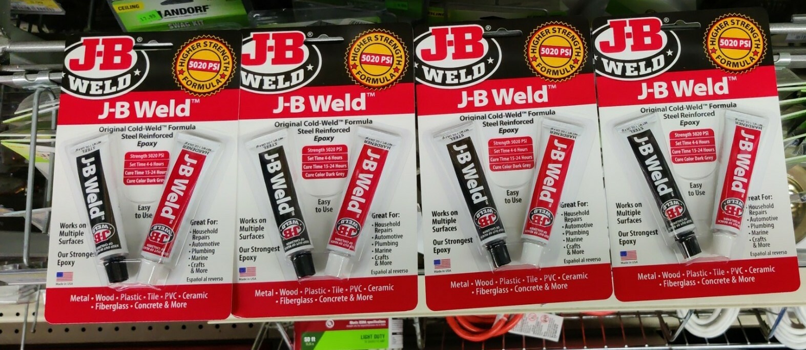4 Cards JB 8265S Cold Welding Compound, Waterproof, Non-Toxic