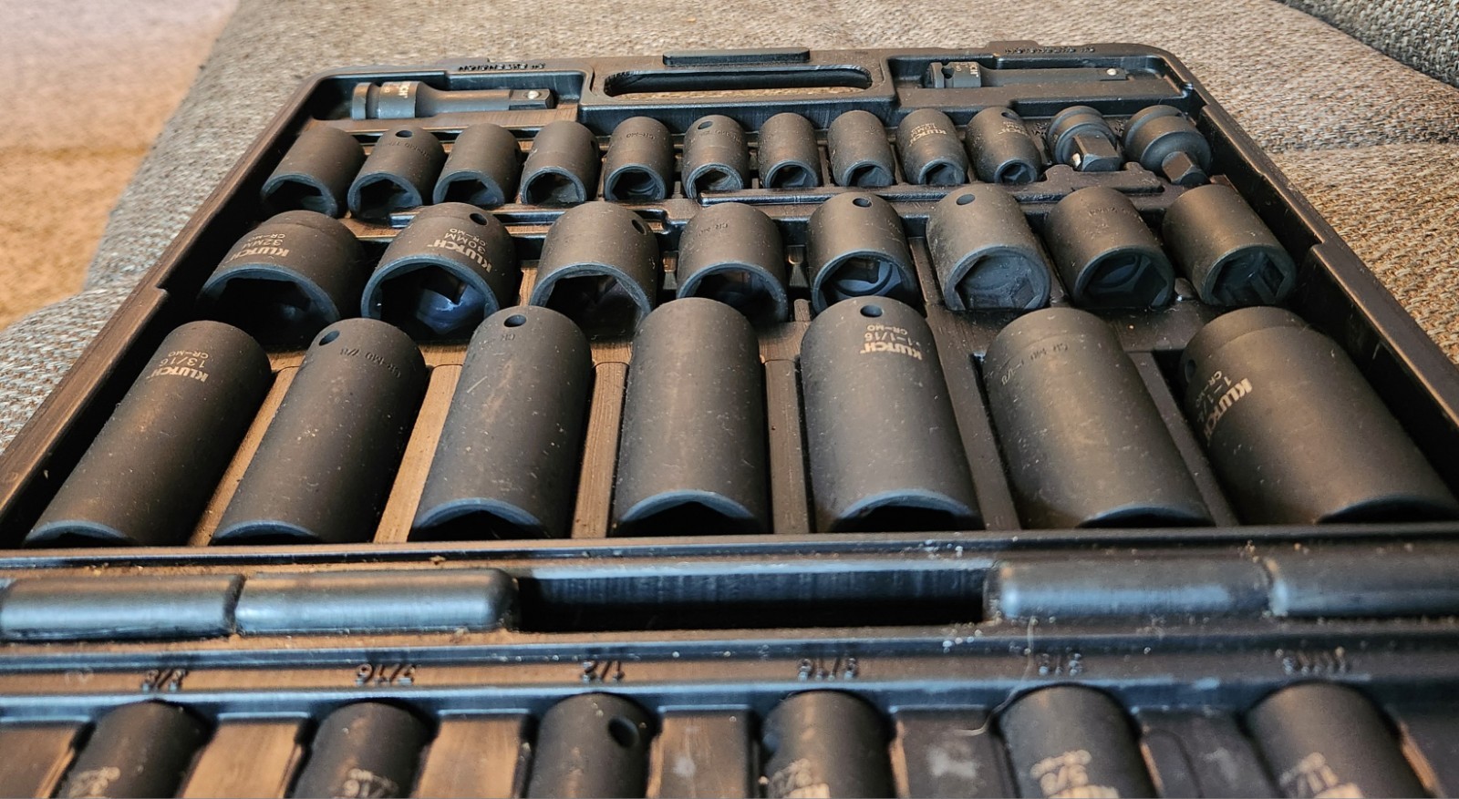 Klutch Impact Socket Set, 59-Pc., 3/8- and 1/2-Drive, SAE/Metric 6 pt. in Case