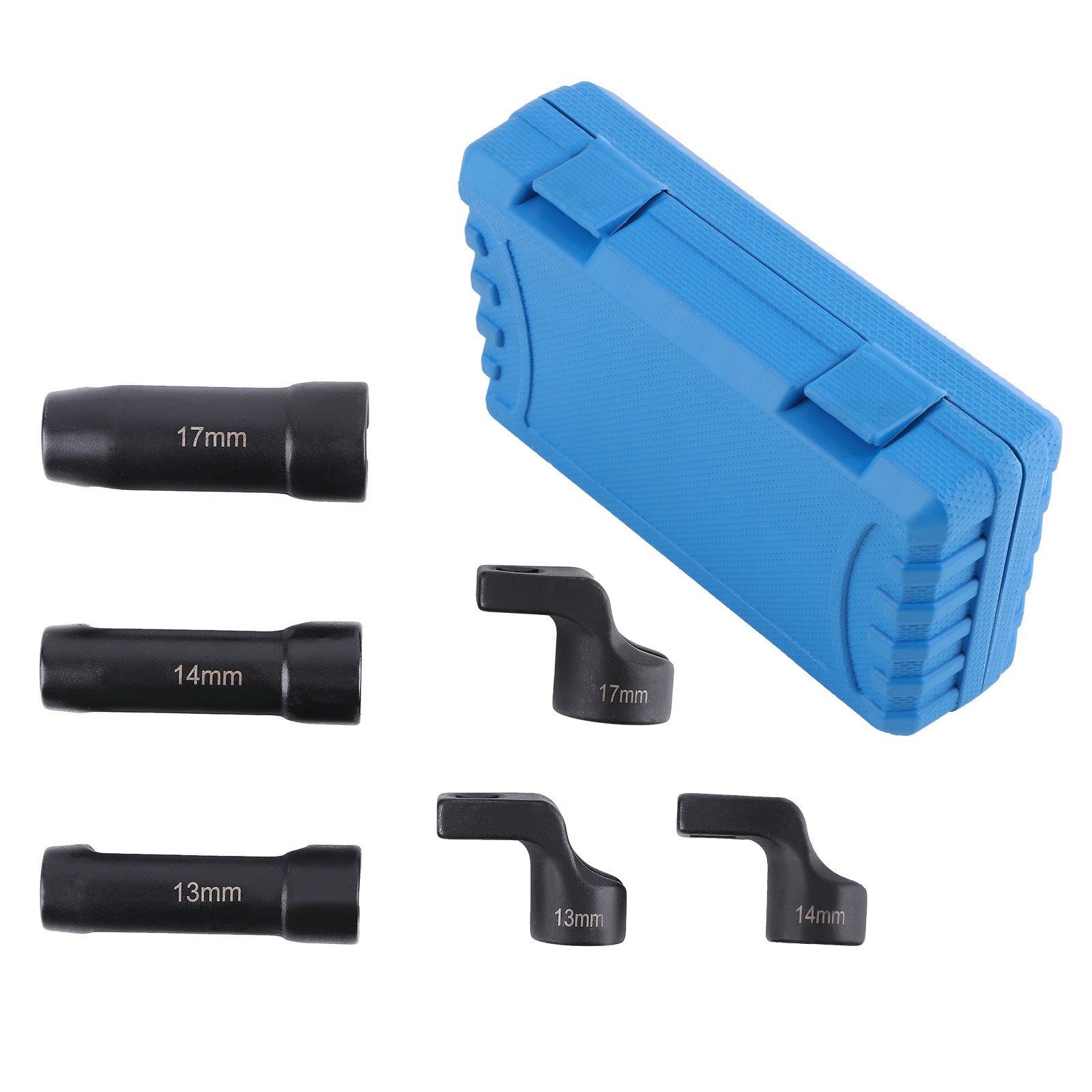 6pcs Egt Sensor Socket Set, Straight & Offset 13mm 14mm 17mm 3/8″ Drive Kit
