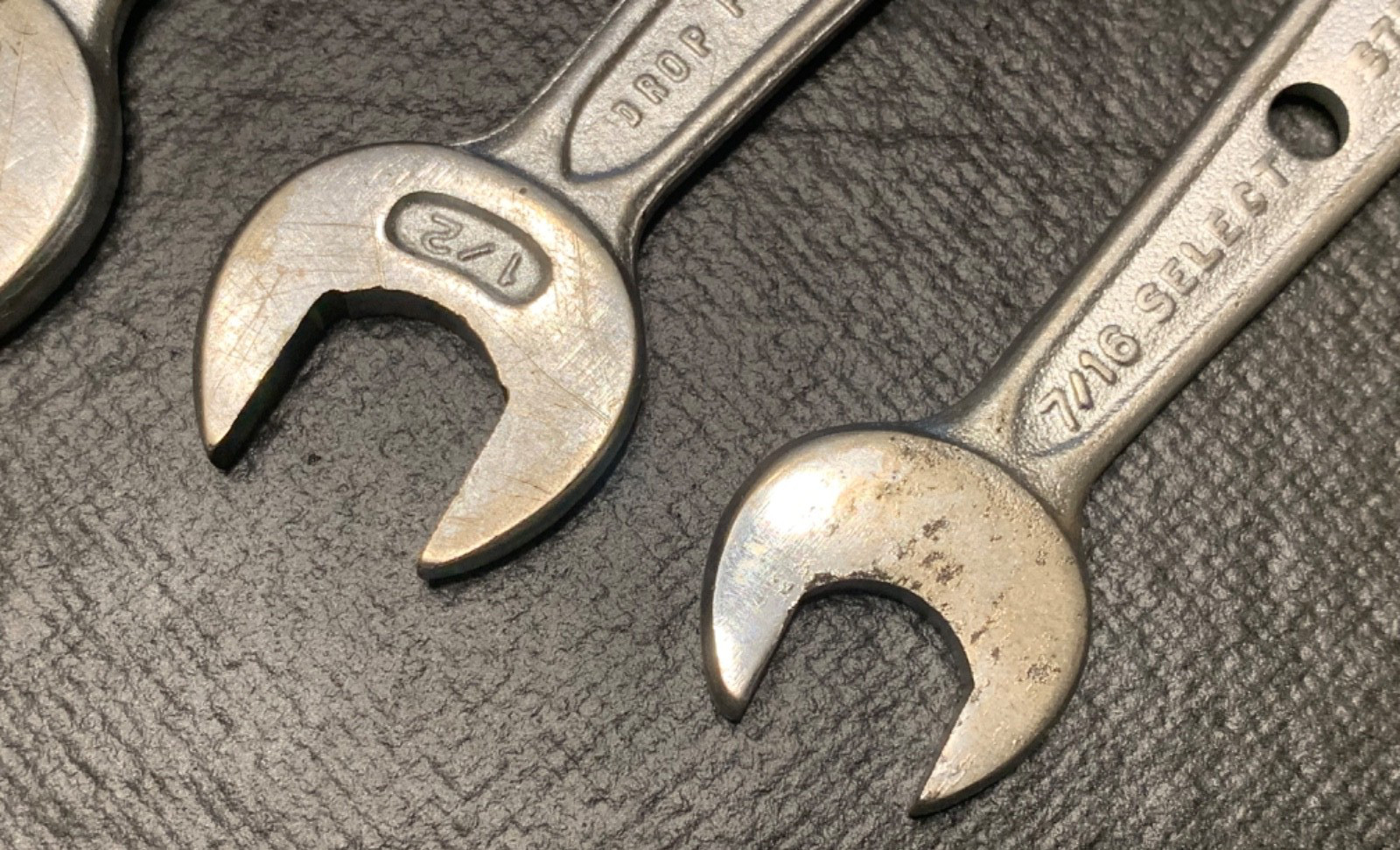 Lot 5 Vintage Indestro «Select Steel» SAE Open-Box End Wrenches Made in USA