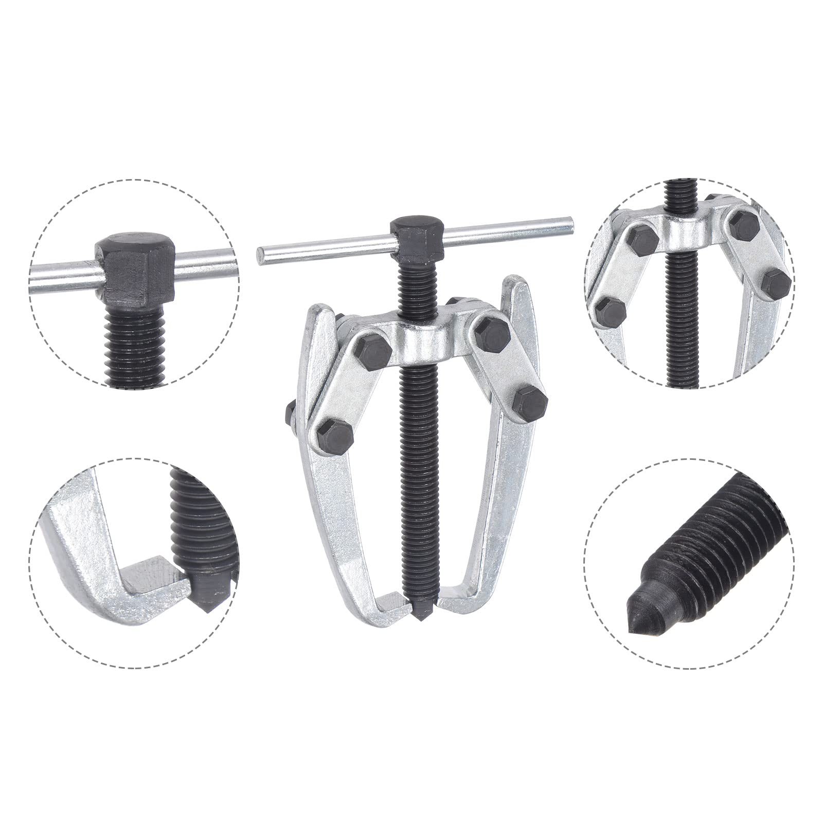 uxcell 2.5″ 2-Jaw Gear Puller for Bearings, Pulleys Remove, High 10mm – 65mm
