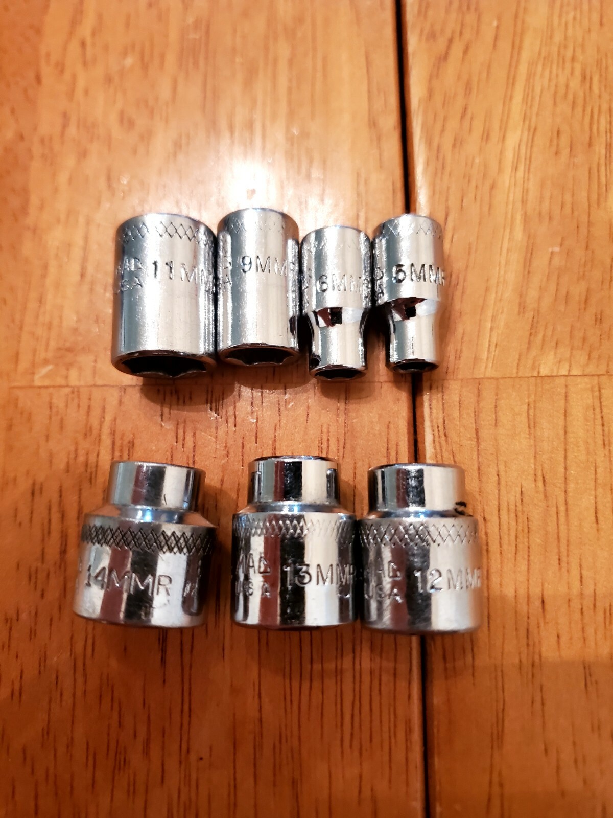 Mac Tools 1/4 Drive 5 6 9 11 12 13 14MM Shallow 6PT Sockets Lot Of 7