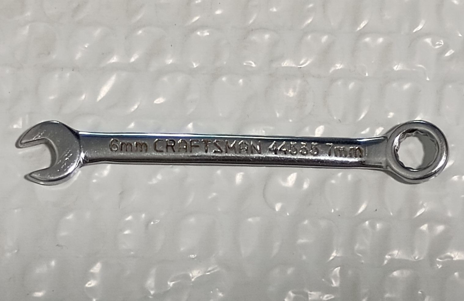 CRAFTSMAN TOOLS 44535, 6MM. OPEN-END/7MM. BOX COMBO WRENCH, 3.25″L. 12 PT *NOS*