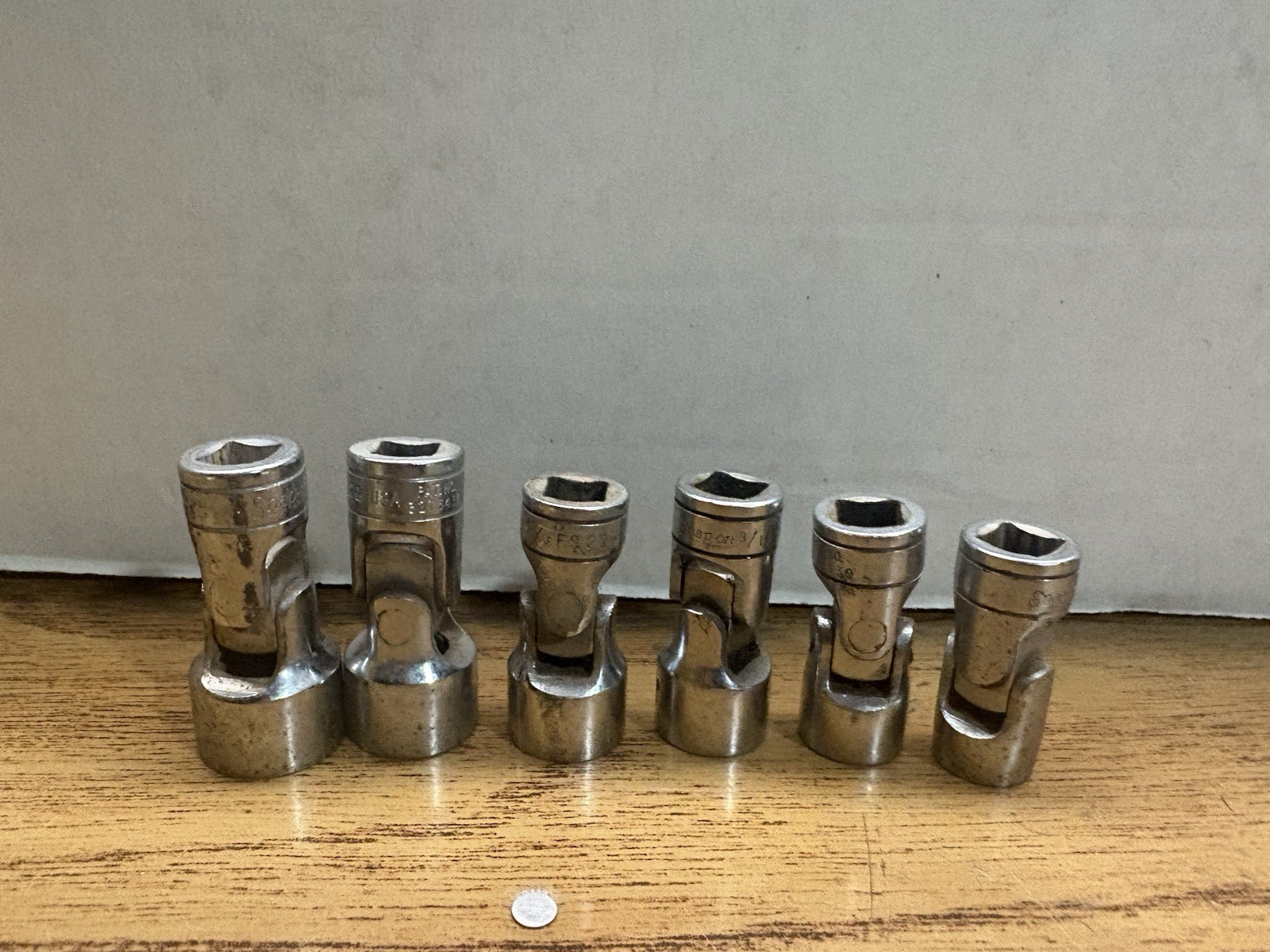 snap on socket set 1/2 Lot Of 6 Swivel Sockets Snap On SAE Used See Pictures