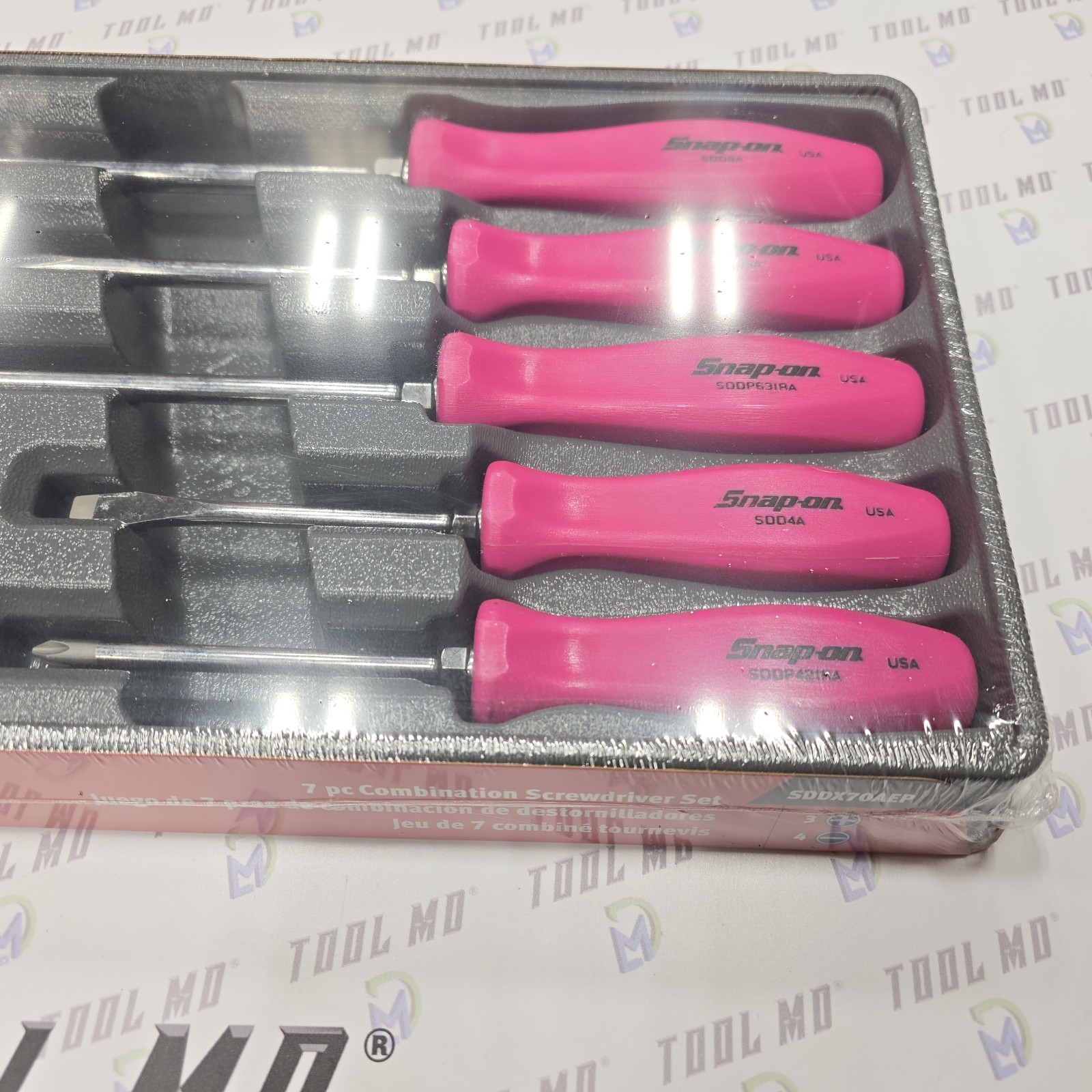 Snap-on Tools NEW LIMITED 7pc ELECTRIC PINK Hard Grip Screwdriver Set SDDX70AEP