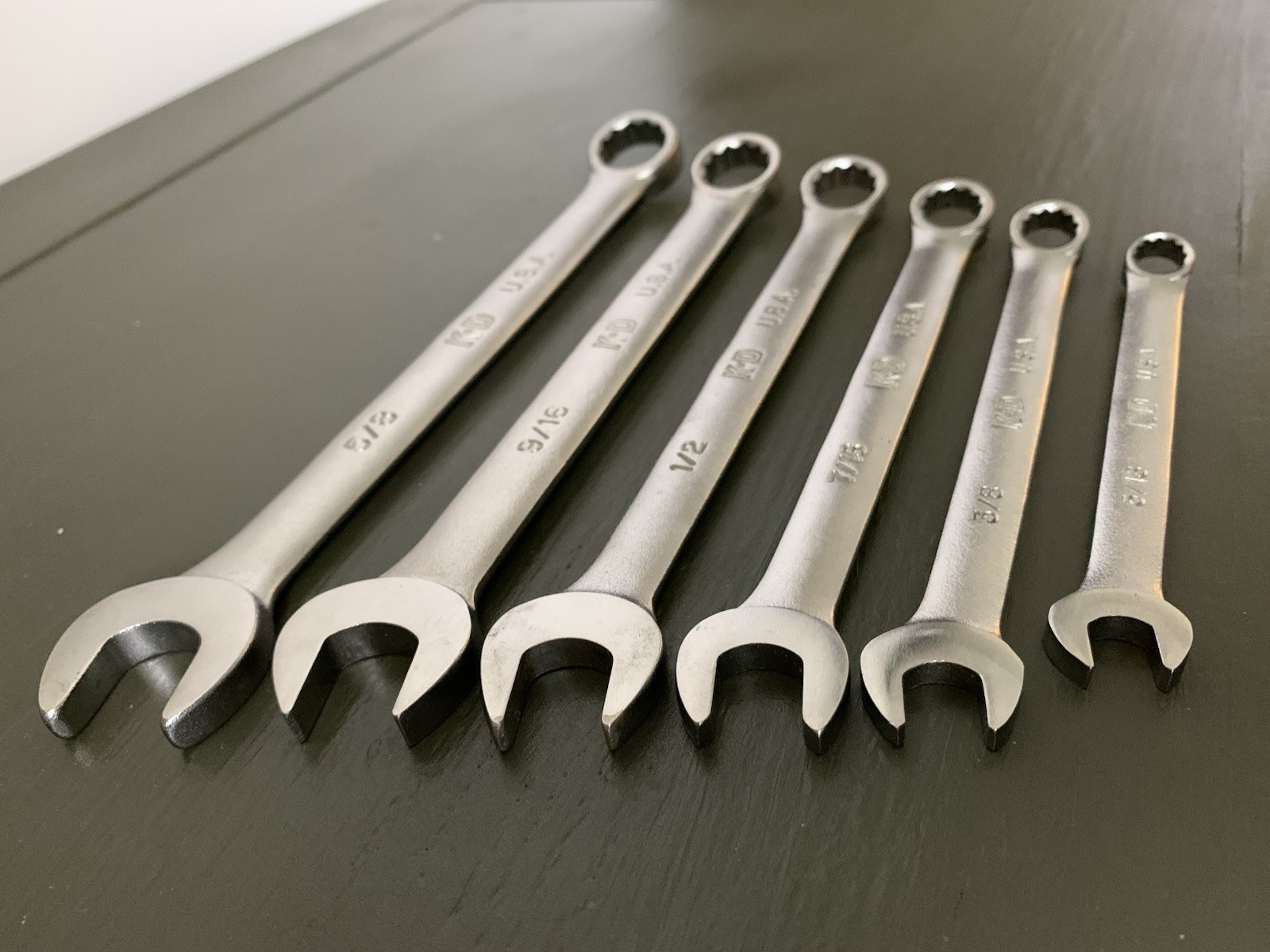 K-D Tools USA Combination Wrench Set 6 pc 12pt SAE 5/16 to 5/8 Inch NOS