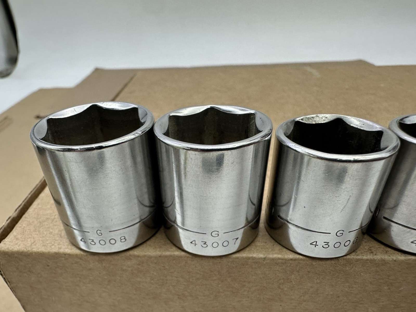 Craftsman USA 3/8 Drive SAE Socket Set 3/8-13/16 8pc 6PT G Vintage Very Good