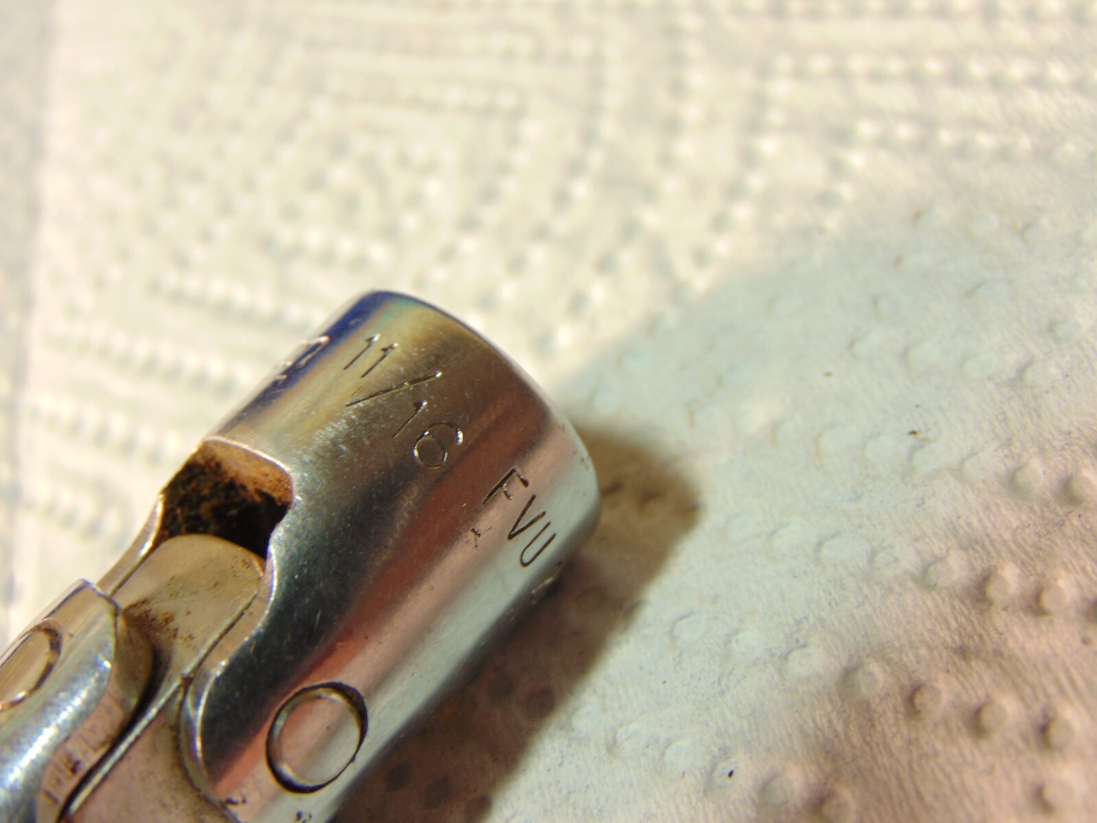 Vintage Snap-on Tools USA 3/8″ Drive 11/16″ SAE 12pt Chrome Swivel Socket FVU22