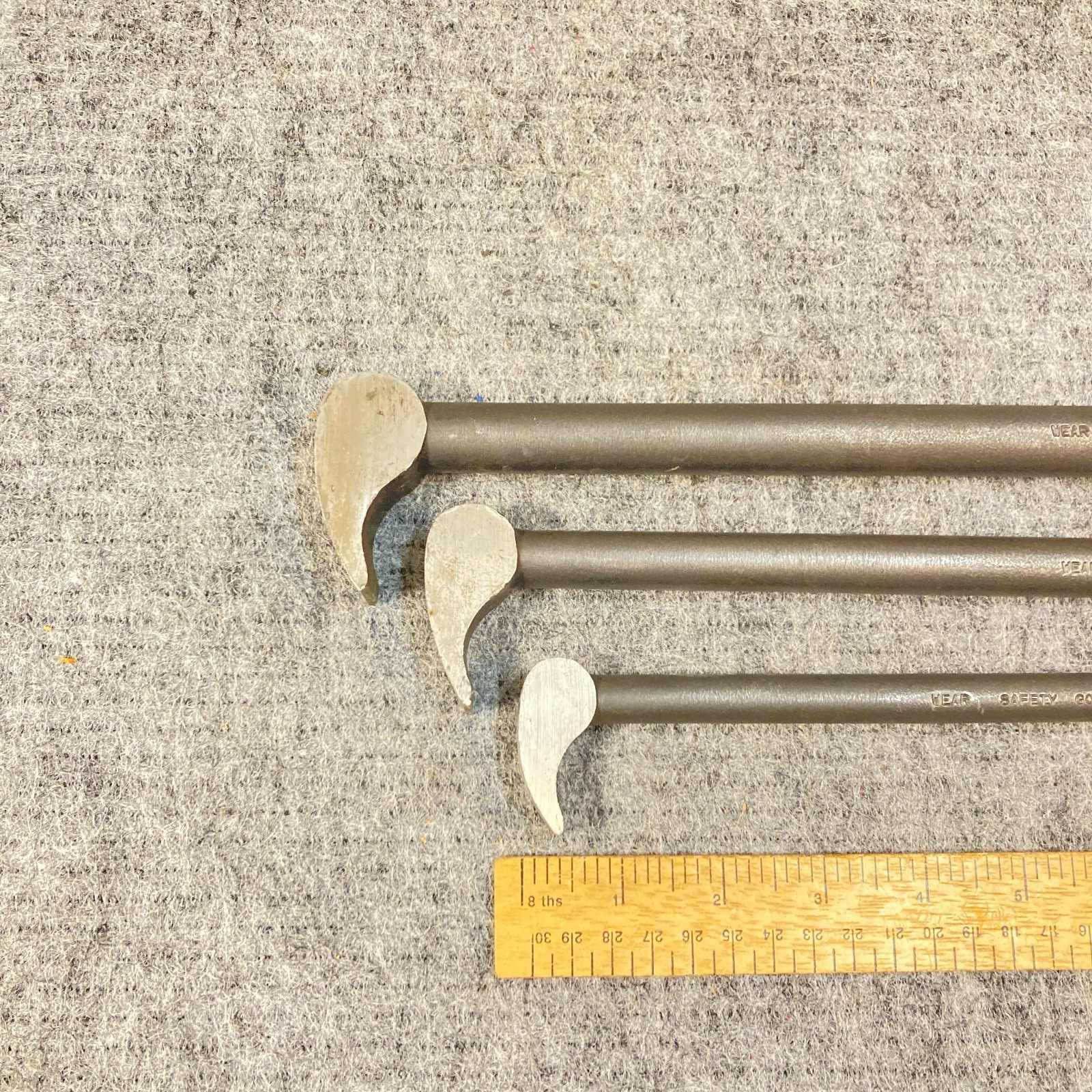 Vintage Mac Pry Bar Set 3 Pc Line Up Tool Rolling Lady Foot LF 21 LF16 LF12 USA