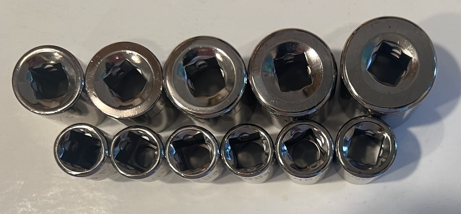 Craftsman USA 11 pc 6pt 3/8″ Dr SAE Standard Sockets 1/4″ to 7/8″ ~ Inverted G2