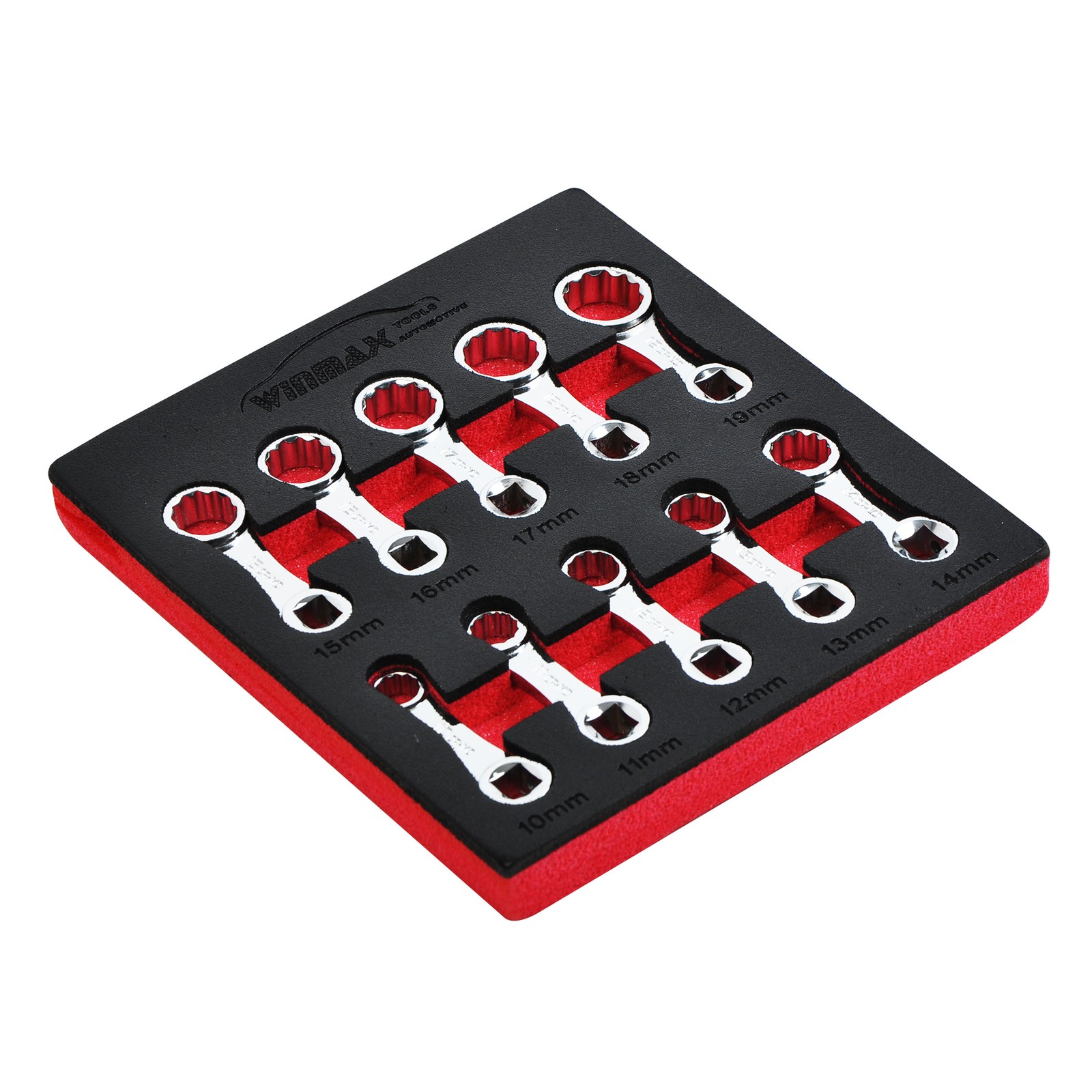 10pc Torque Wrench Spanner 12 Point Adaptor Set, 3/8″ Drive, Metric: 10mm – 19mm