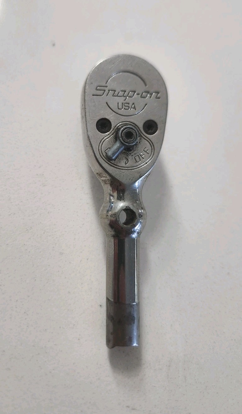 Snap On Compact Ratchet 1/4 Drive Stubby Short Mini Vintage Usa 4934220 Rare