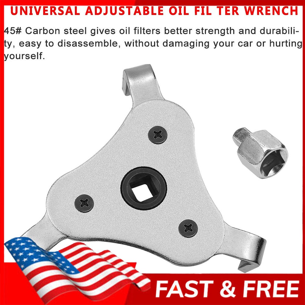 Universal 2 Way 3 Jaw Oil Filter Wrench Removal Tool Fully Adjustable Heavy Duty