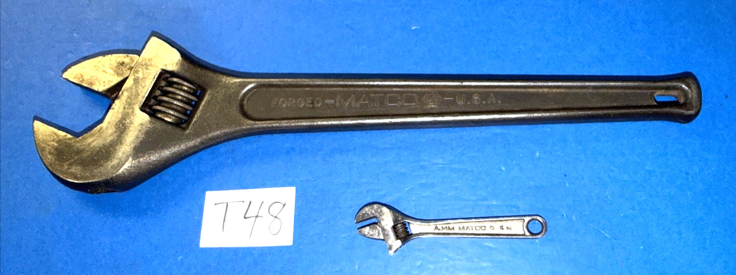 MATCO TOOLS 2 PIECE ADJUSTABLE CRESCENT STYLE WRENCHES 4 AND 15 INCHES