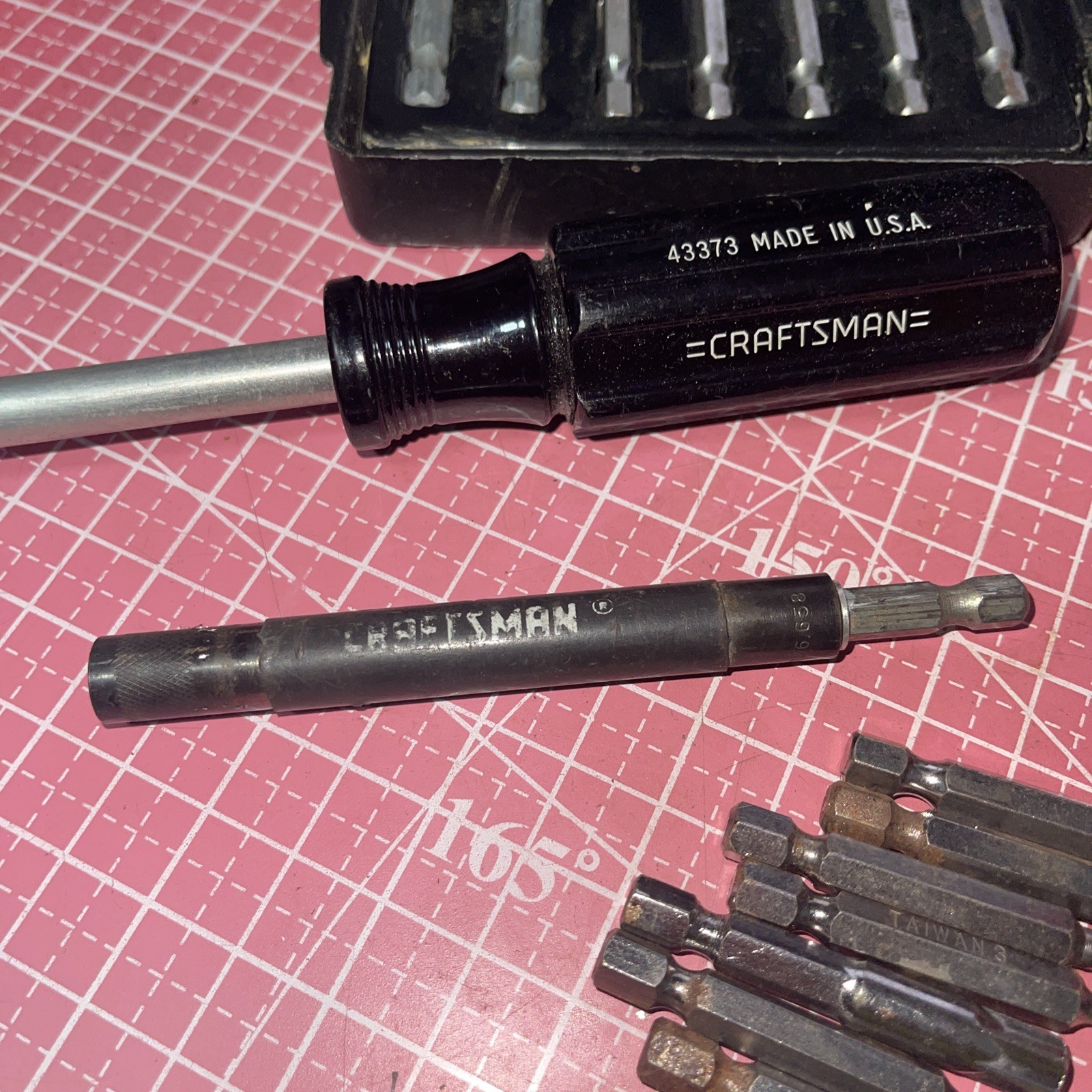 Craftsman USA Power Screwdriver Nutdriver Set Lot 43373 Metric SAE 25654 Vintage