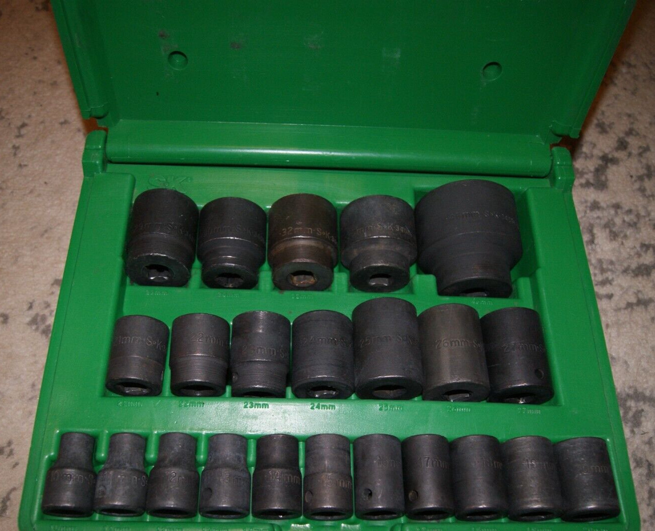 S,K 340 SERIES 23 PIECES METRIC SET 6 POINT IMPACT SOCKET SET 1/2″ DRIVE USA