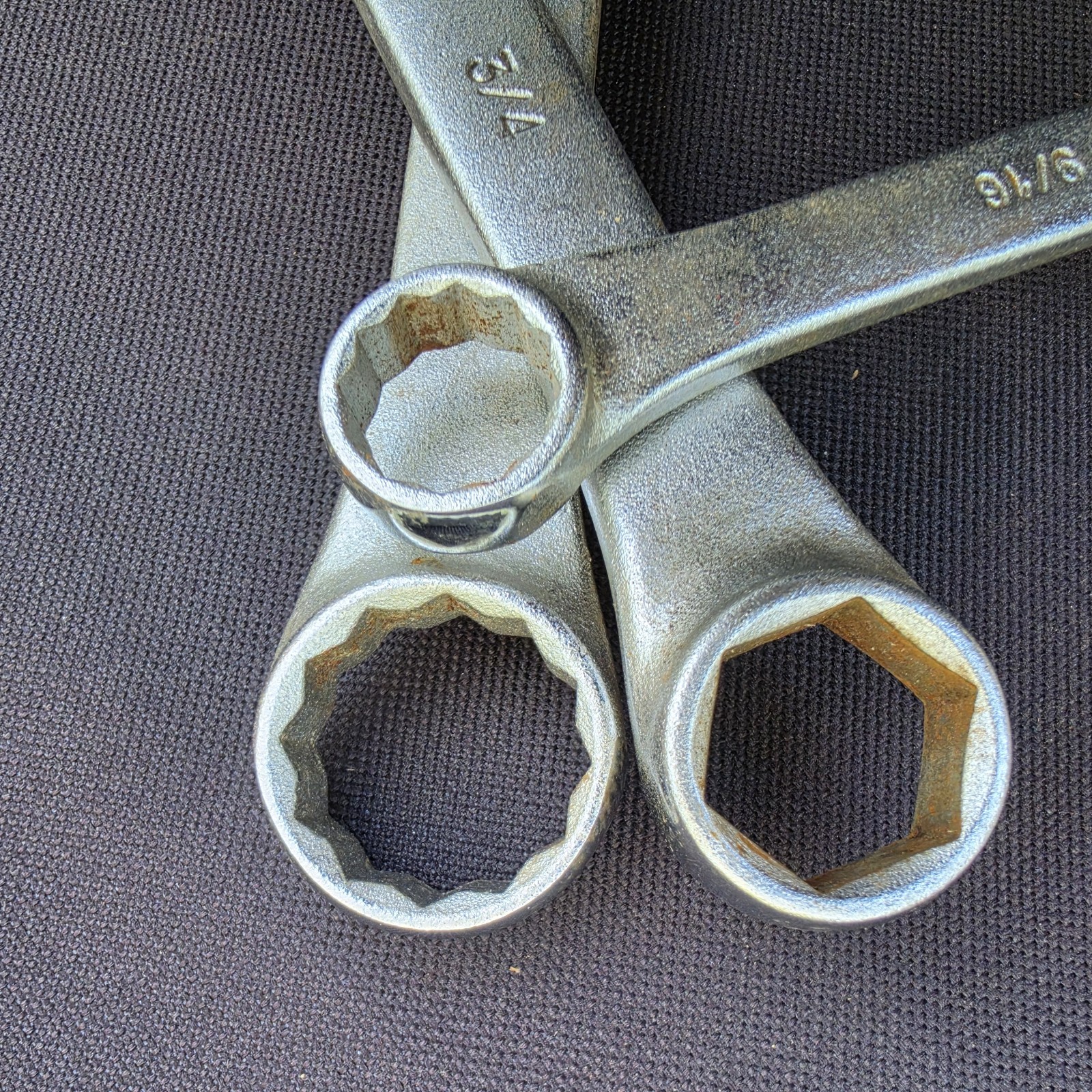 3 Vintage VULCAN Wrenches-12 Pt 1167 – 7/8 & 1163 9/16. 6 Pt XOE-624 – 3/4″.