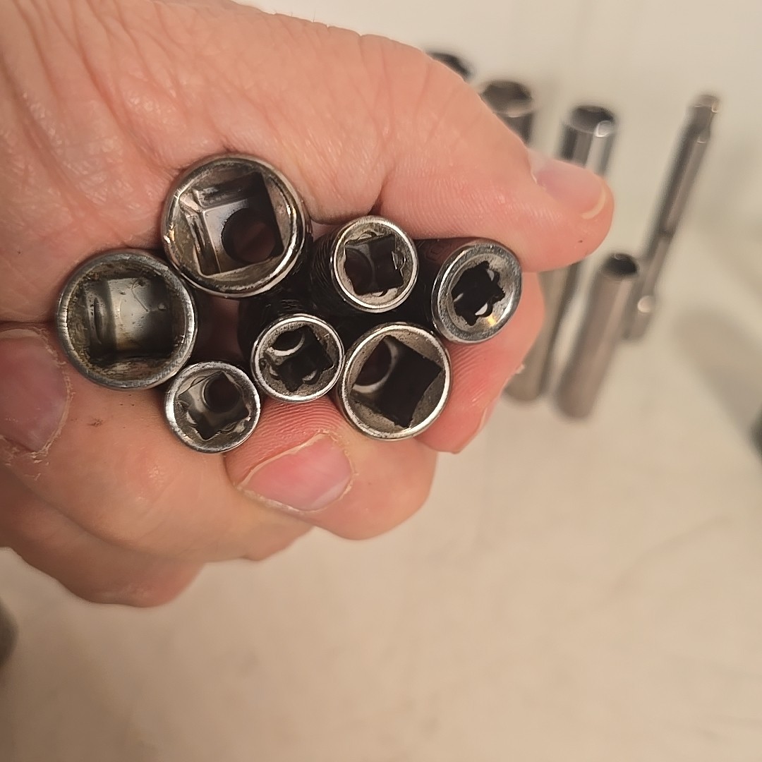 Mostly Craftsman Socket Lot Of 32Pcs. Various Sizes & 1/4 3/8 1/2Drive Sizes USA