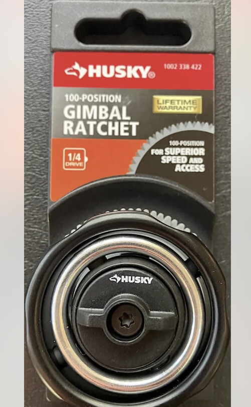 Husky GIMBAL RATCHET 1/4” Drive Fine 100 Tooth Finger Thumb Palm gyro swivel