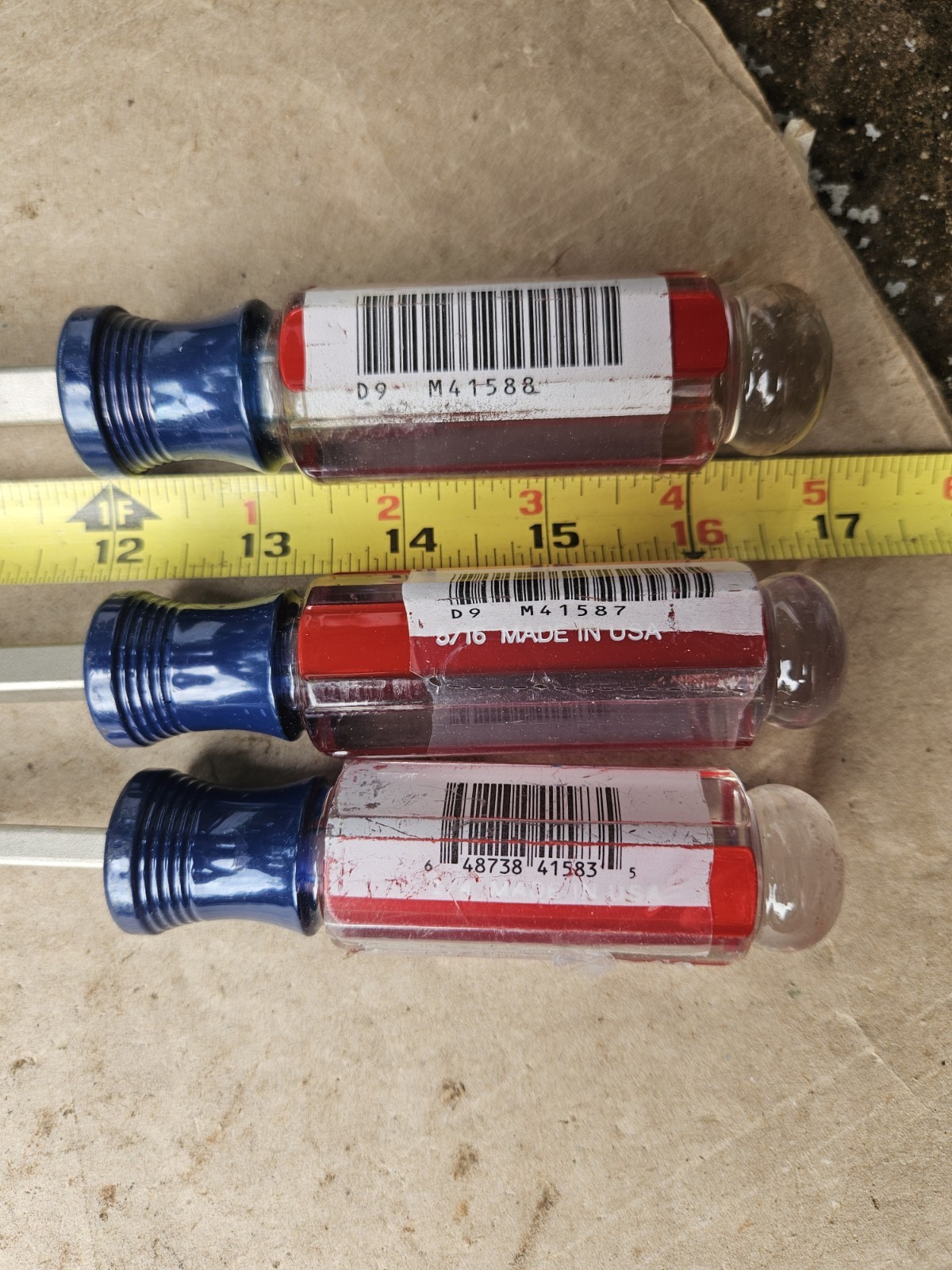 NOS Craftsman Set Of 3 41588 Flat 3/8″ 41587 Flat 5/16″ 41583 1/4″ Screwdriver