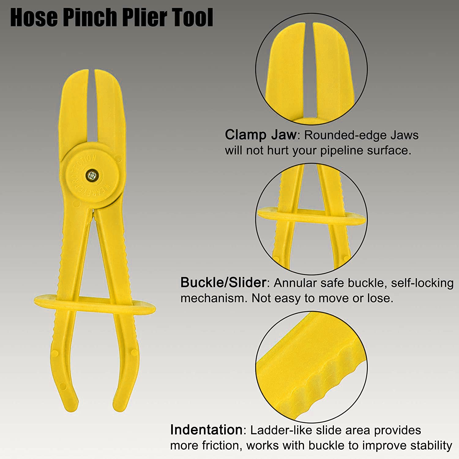 3pcs Flexible Hose Clamps Line Clamp Hose Pinch Off Pliers Set Yellow
