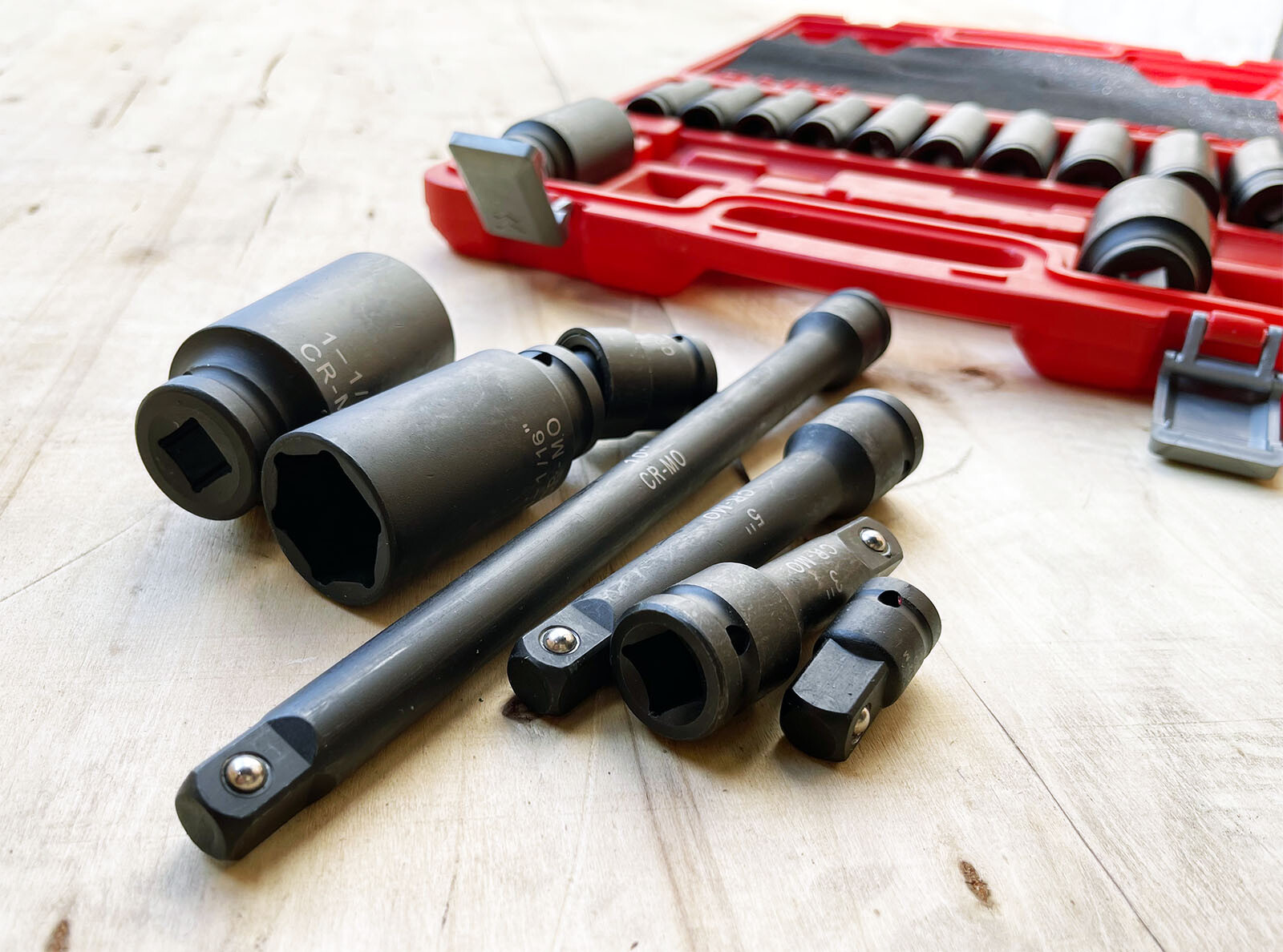 19PCS SAE 1/2″ Dr. Deep Master Impact Socket Set w/ 3» 5» 10» Extension Bar