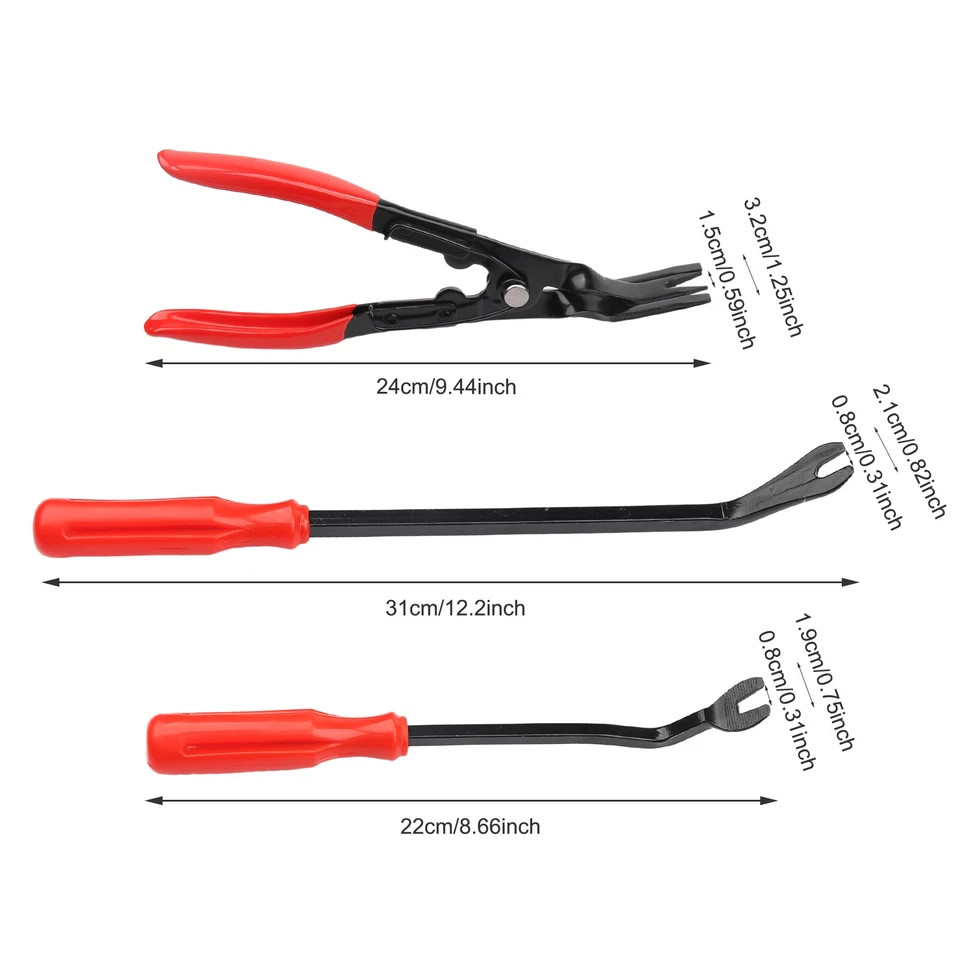 3PCS Auto Trim Clip Remover Tool Removal Pliers Fastener Door Panel Retainer USA