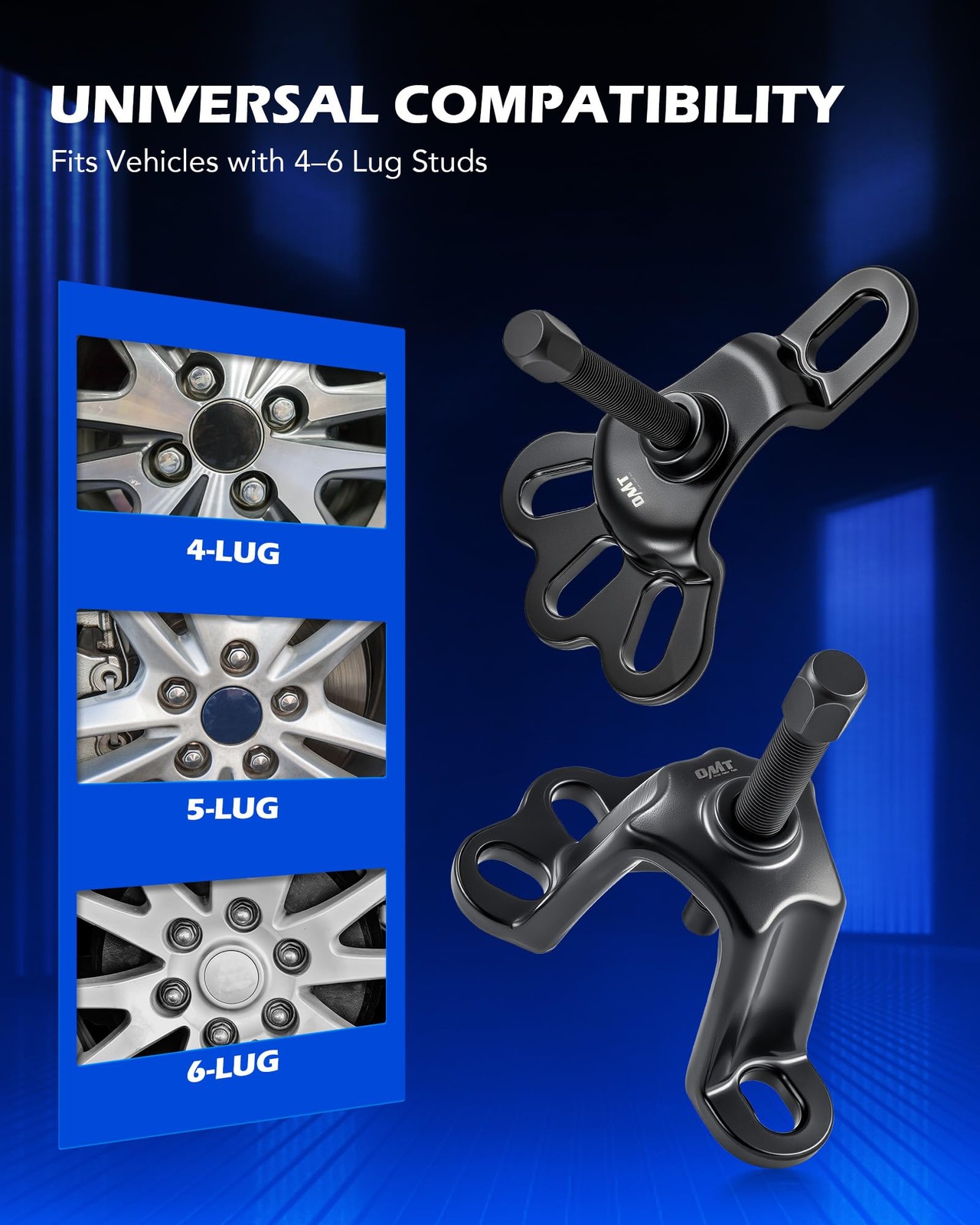 Orion Motor Tech Universal Front Wheel Hub Puller Set for 2-Piece, Black
