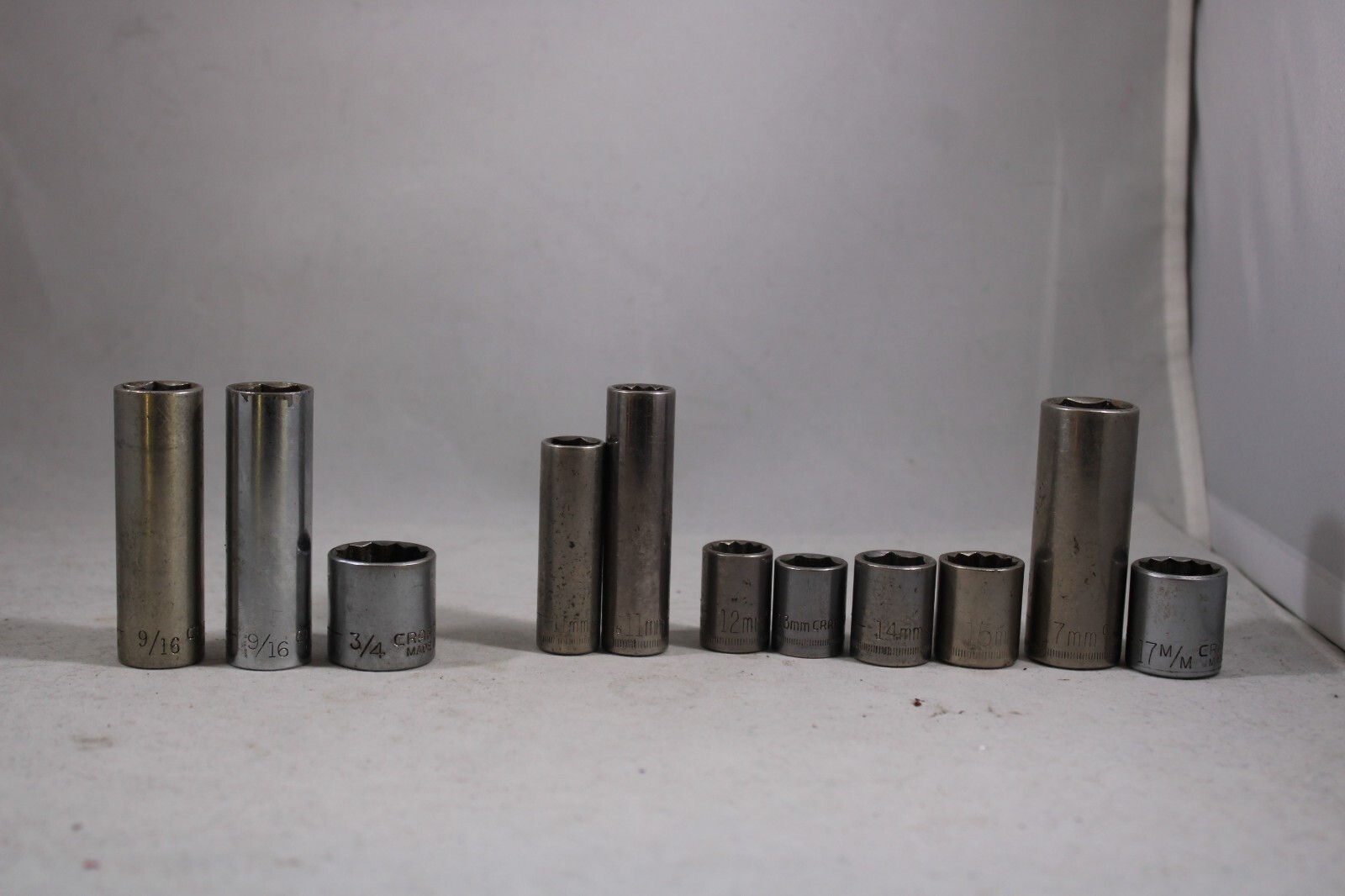 CRAFTSMAN Lot 9/16 3/4 – 6 & 12 PT – 11mm 12mm 13mm 14 mm 15mm 17mm