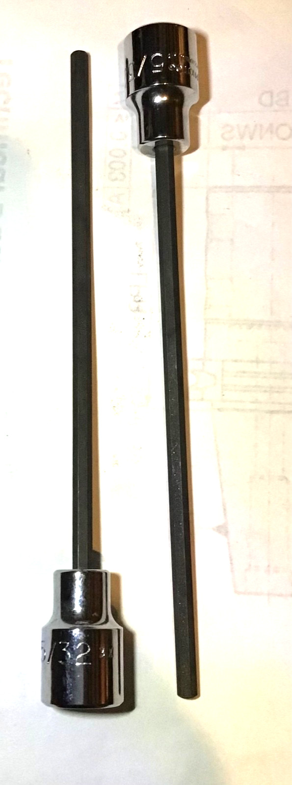 2 New Proto 4990 – 5/32″ Extra Long Hex Bit Socket 3/8″ Drive **Free Shipping**