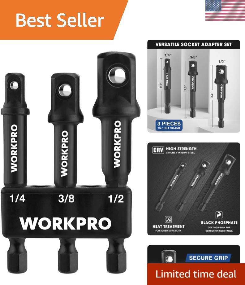 Professional Grade 3-Piece Socket Adapter Set – Ideal for Home Improvement Tasks