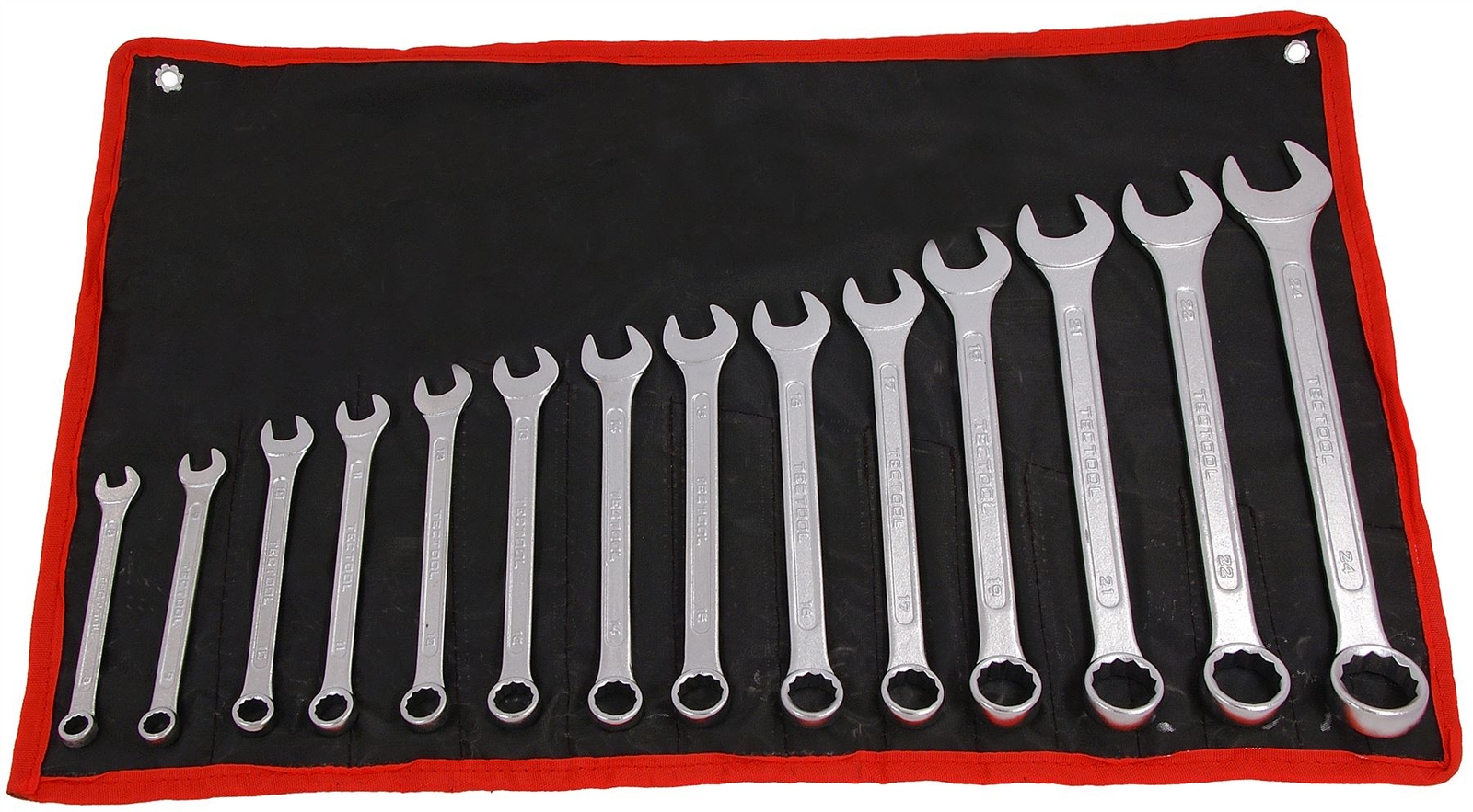 14pc Metric Drop Forged Large Combination Spanner Wrench Set In Case 8-24mm