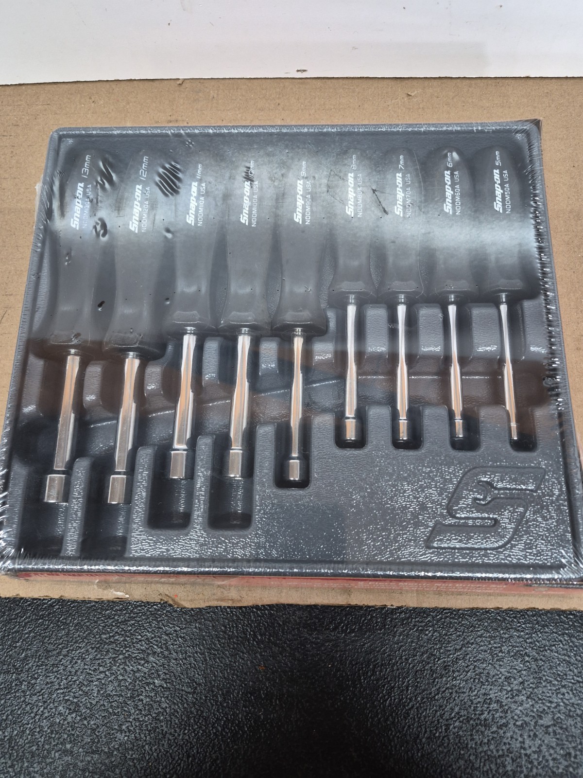 Snap On Tools USA NDDM900A Metric Black Hard Handle Nut Driver 9 Pc Set NEW