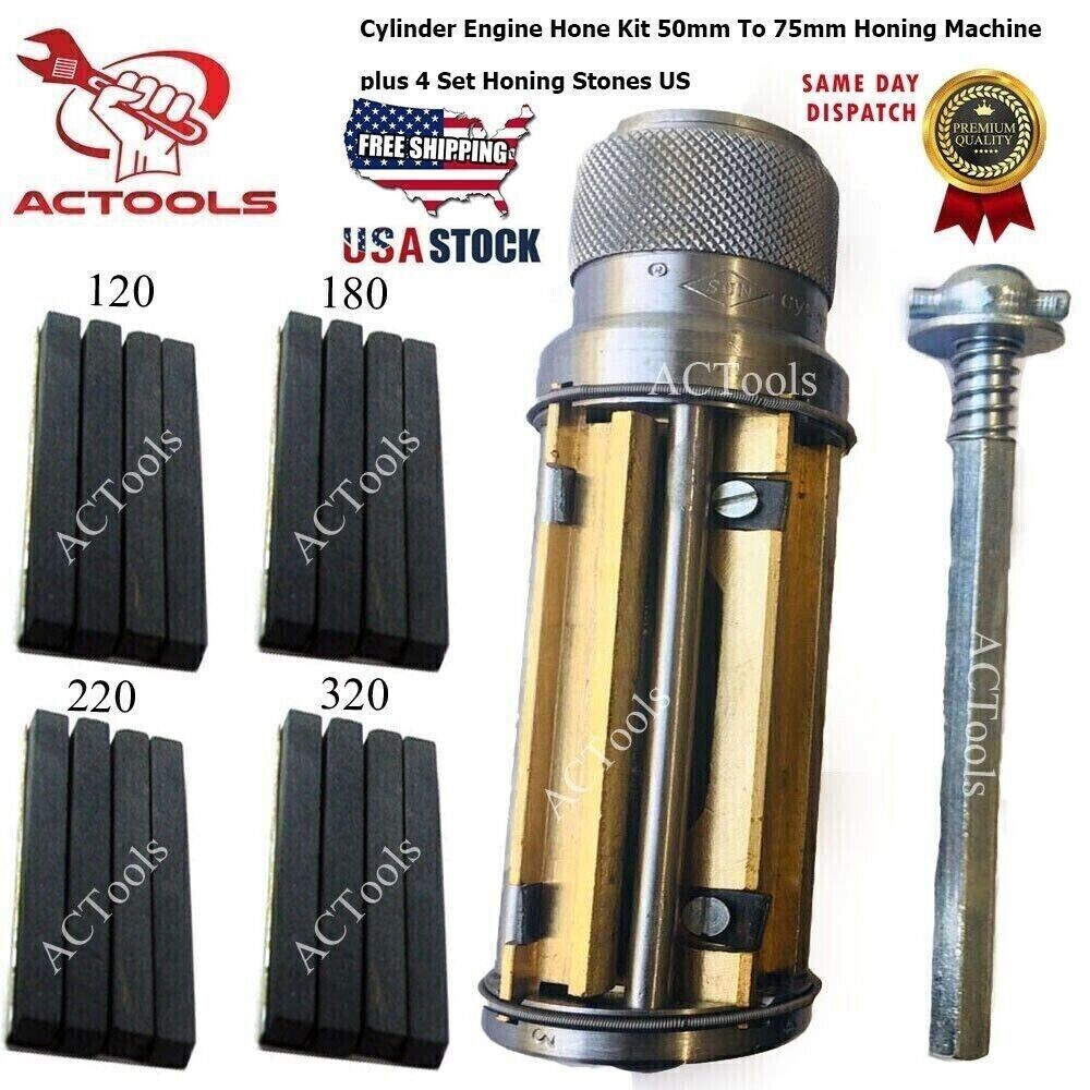 Cylinder Engine Honing Machine 2.1/2″ 5.1/2″ + Honing Stones 4 Set Hone Kit