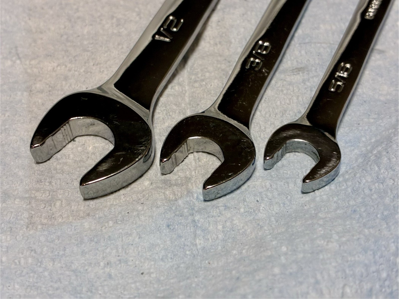 Snap-on SAE Ratcheting Wrench 3pc Set SOXRR 1/2” 3/8” 5/16” No Initials
