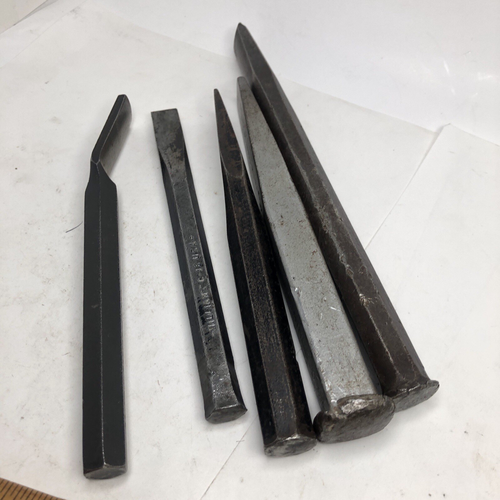 (5) Mix Lot of Craftsman-Williams-Bonney-Proto-Mac Tools Cold Chisel Chisels Set