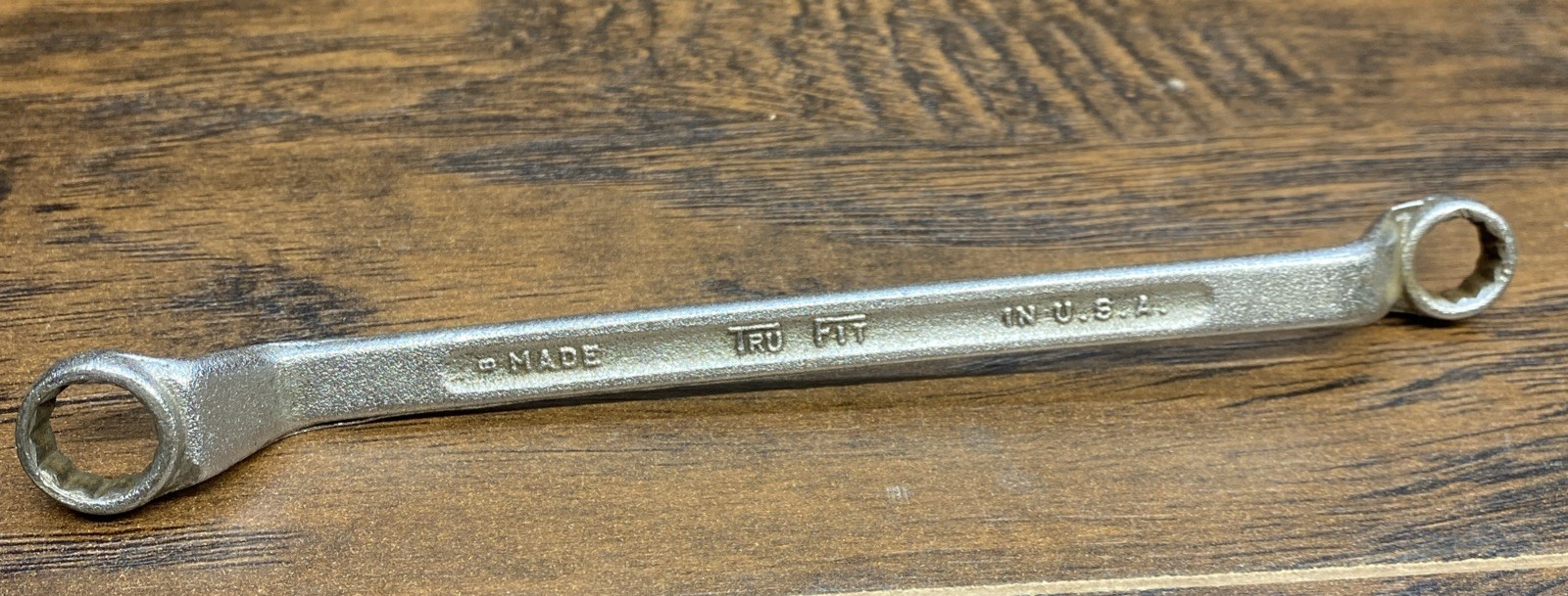 Vintage Tru Fit 3/8” x 7/16” Offset Box End Wrench 12 Point Forged USA