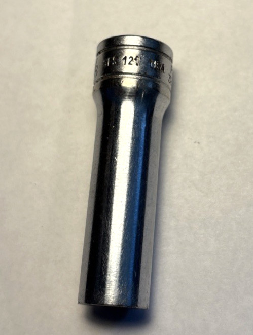 Snap-On #SFS121 3/8″ SAE Deep 6 Point Chrome Socket 3/8″ Drive Free Ship