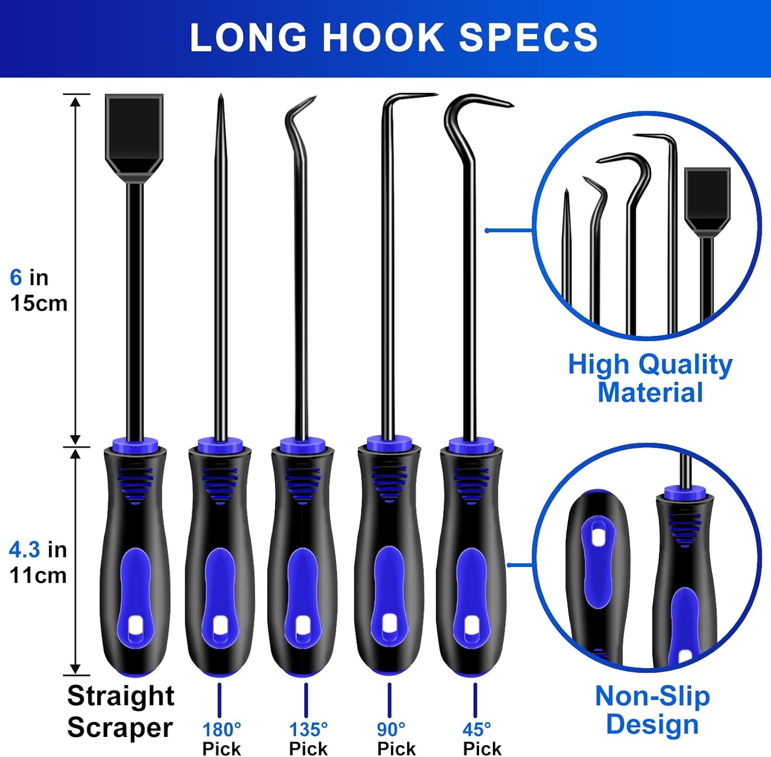 13 Pcs Precision Hook and Pick Tool Set with Clip Removal Plier Rivets Puller