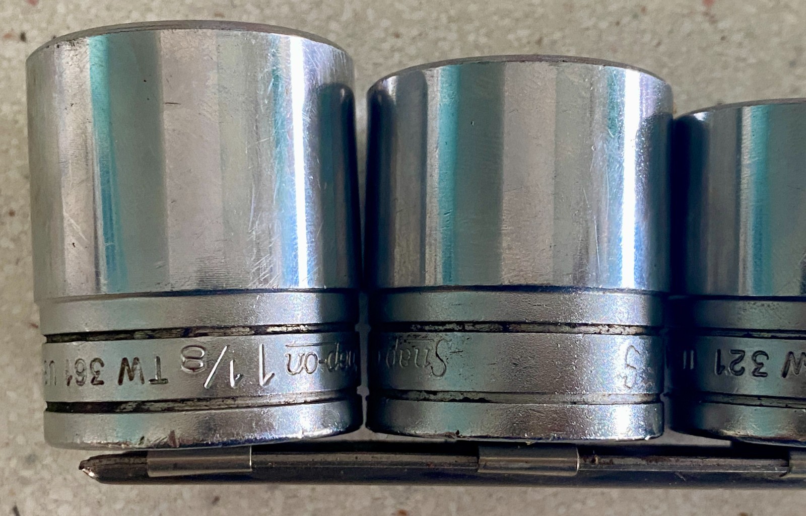 Snap-On USA 1/2 Drive 6 Point Socket Lot Set of 6 Used