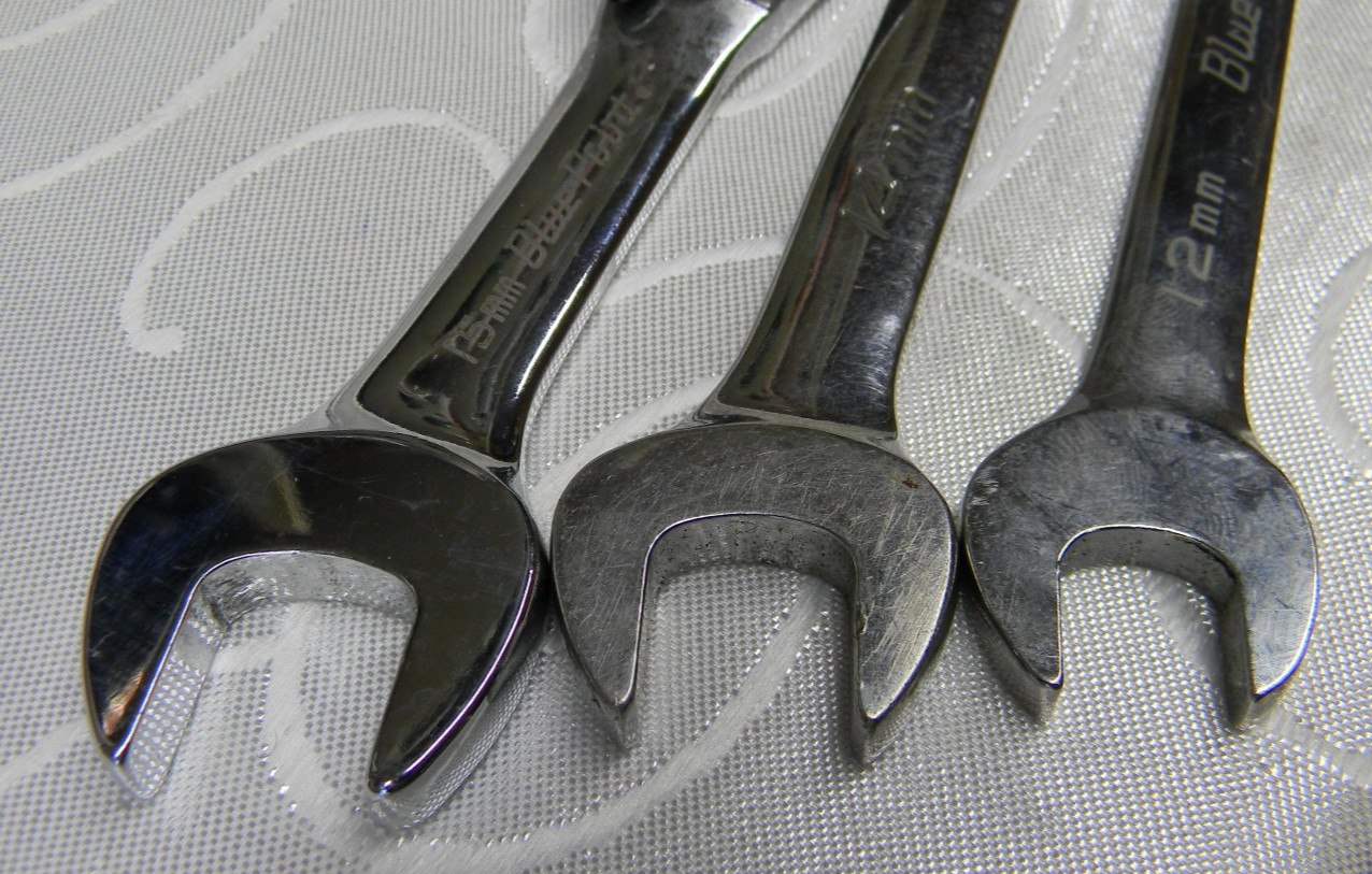SNAP-ON/BLUE-POINT 3PC METRIC 12PT RATCHETING COMBINATION WRENCH SET 12, 14,15MM