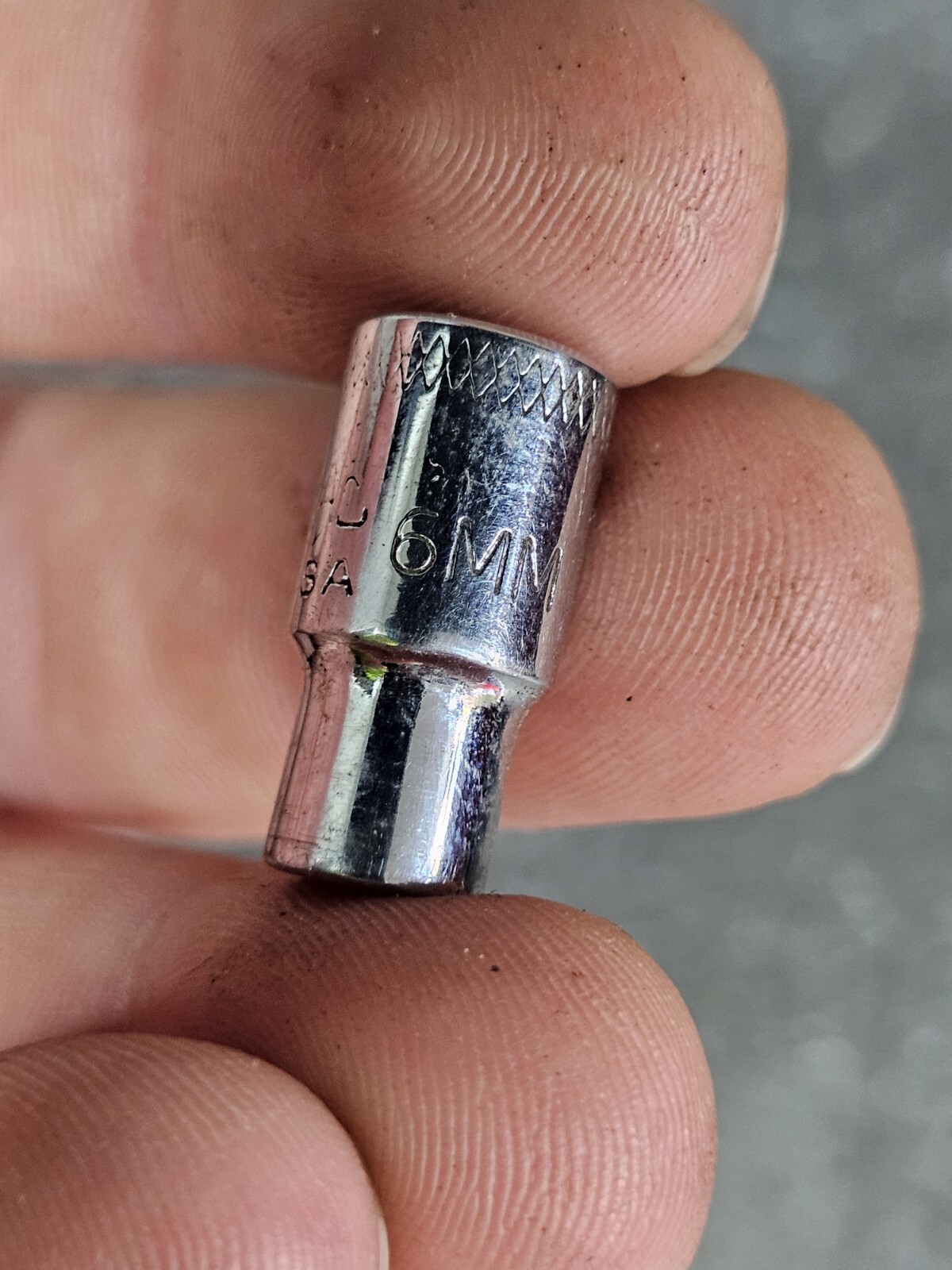 MAC M6 6MM 1/4dr. chrome 6pt.shallow socket USA T2