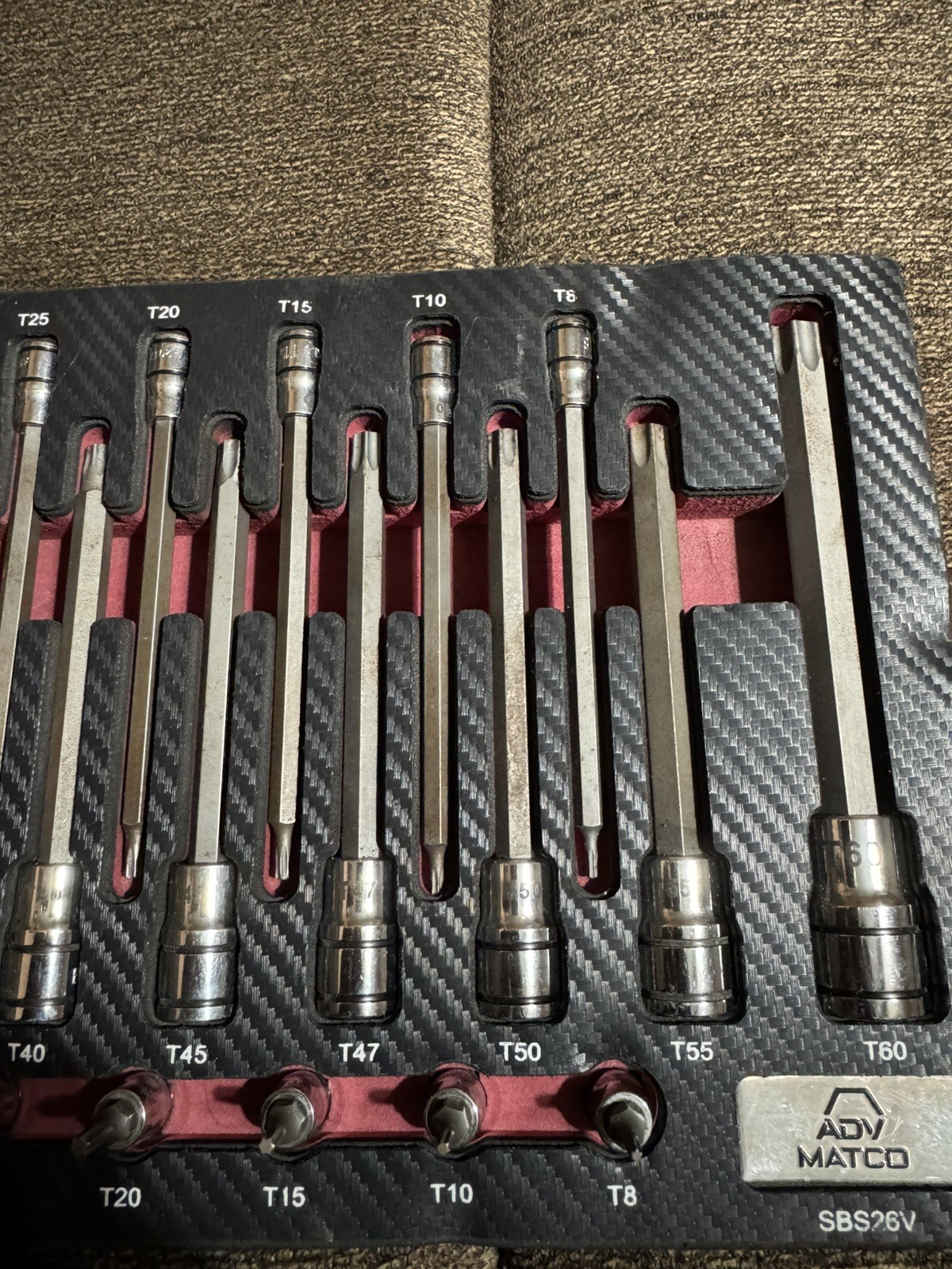 Matco SBS26V 26pc 1/4″ 3/8″ & 1/2″ Standard & Long ADV Torx Set
