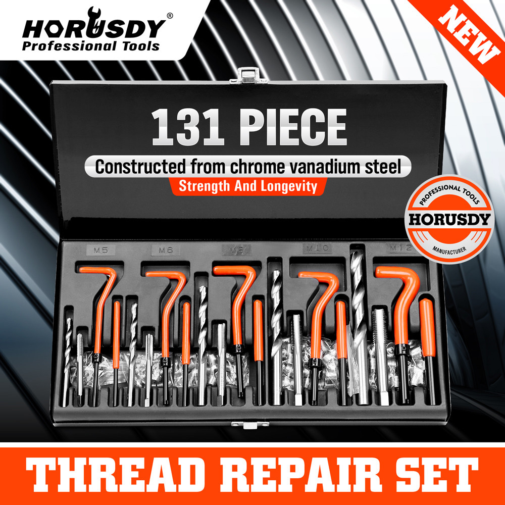 Useful 131Pc Thread Repair Kit HSS Drill Helicoil Repair Kit SAE Metric Inch&MM