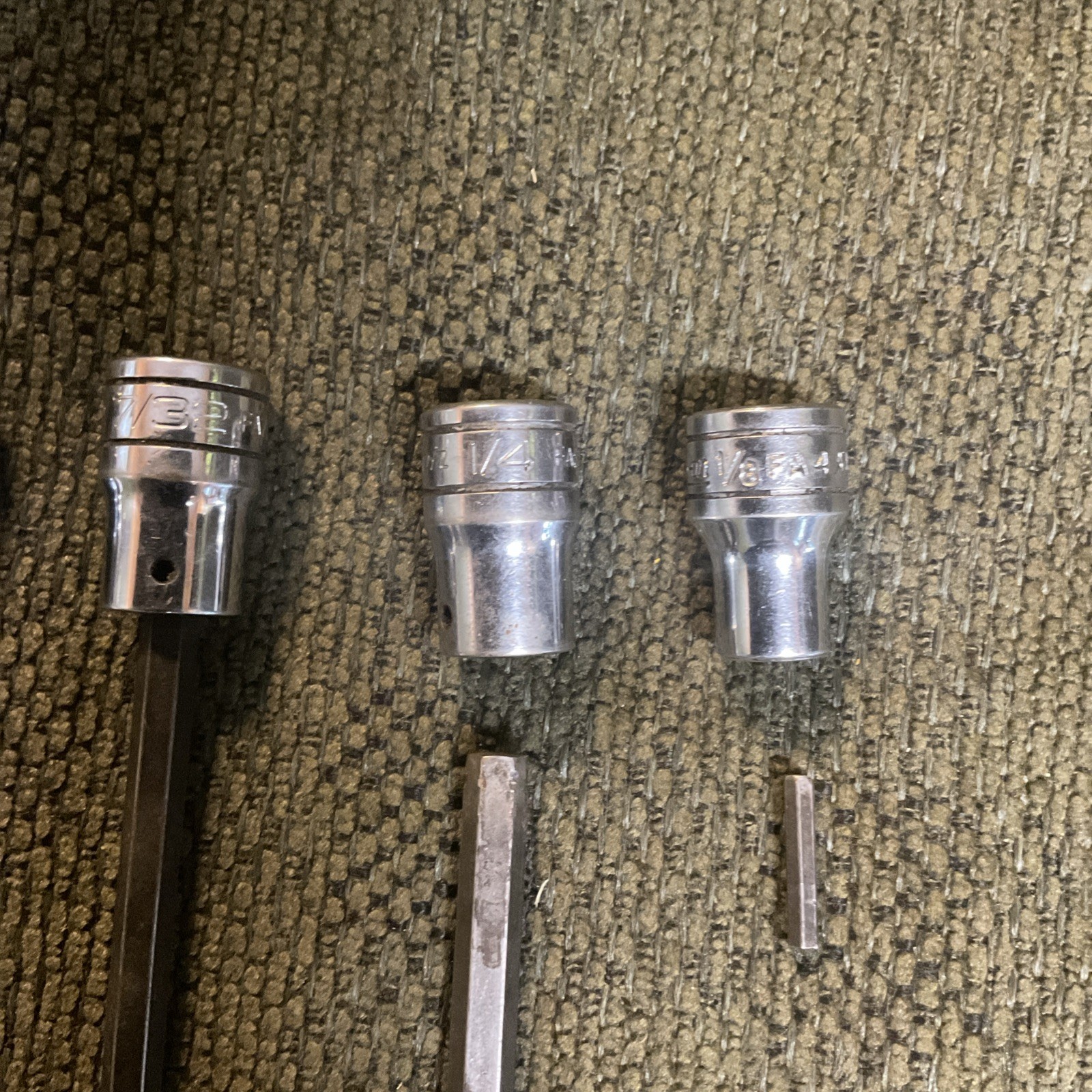 Four Snap On Hex Bit Sockets FA4A FA6L FA7L FA8L All Made In The USA