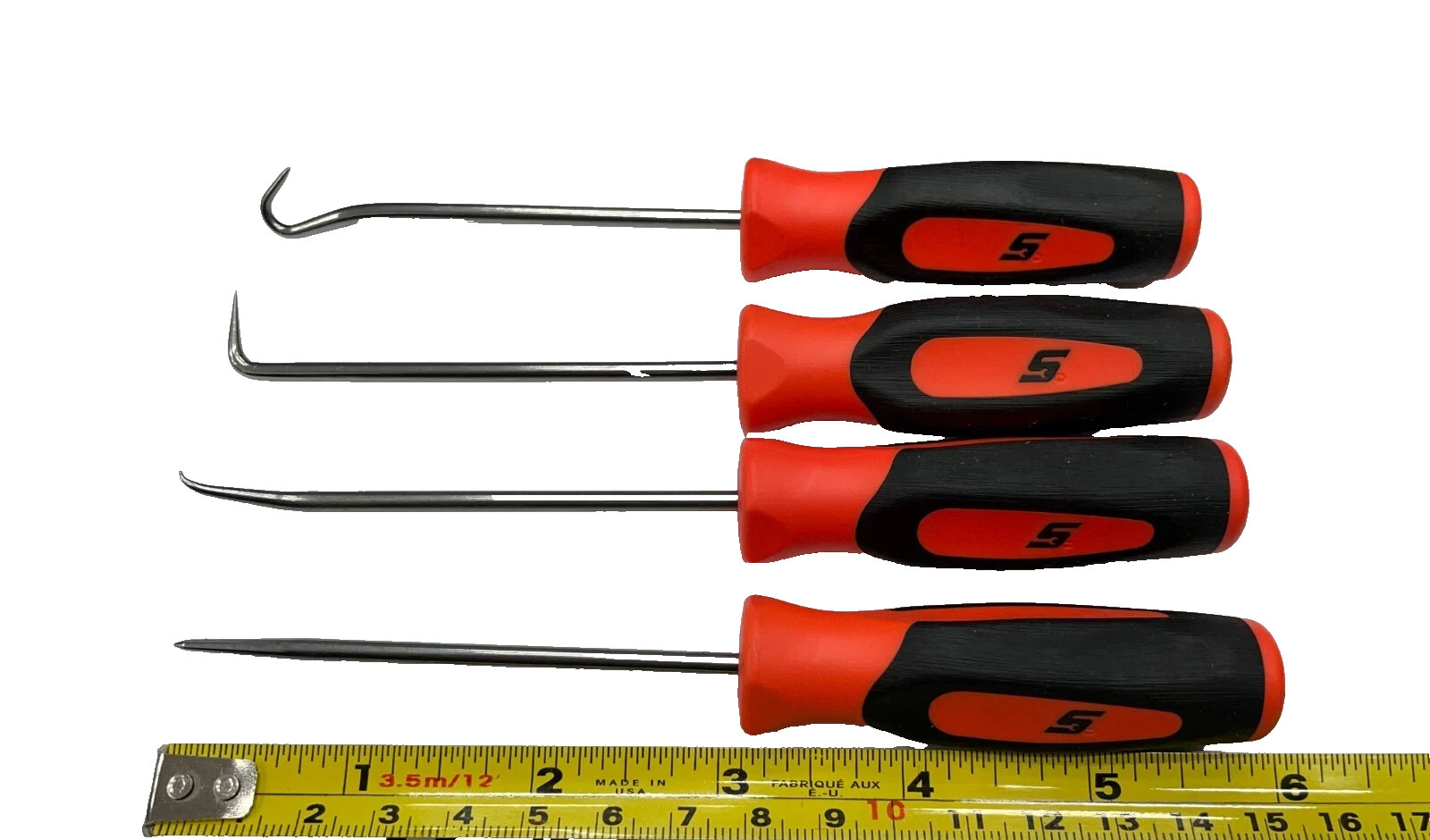 Snap-on Tools ORANGE Mini Soft Grip INSTINCT Awl Hook Pic Set SGASA204CO USA NEW