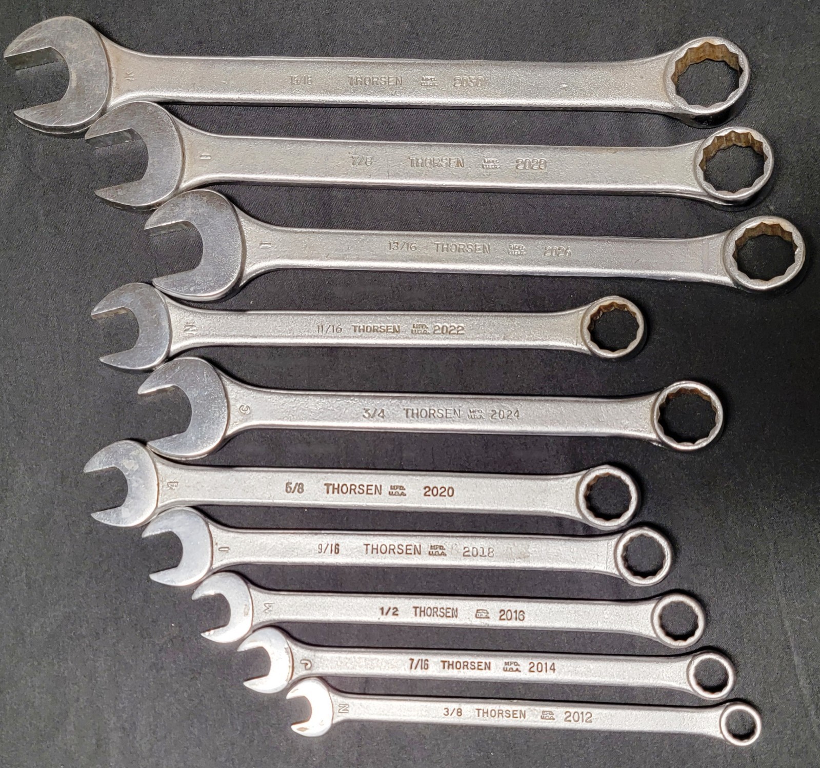 Vintage Thorsen Combination Wrench Set 3/8″ to 15/16″ 10 Pc USA 2012-2030